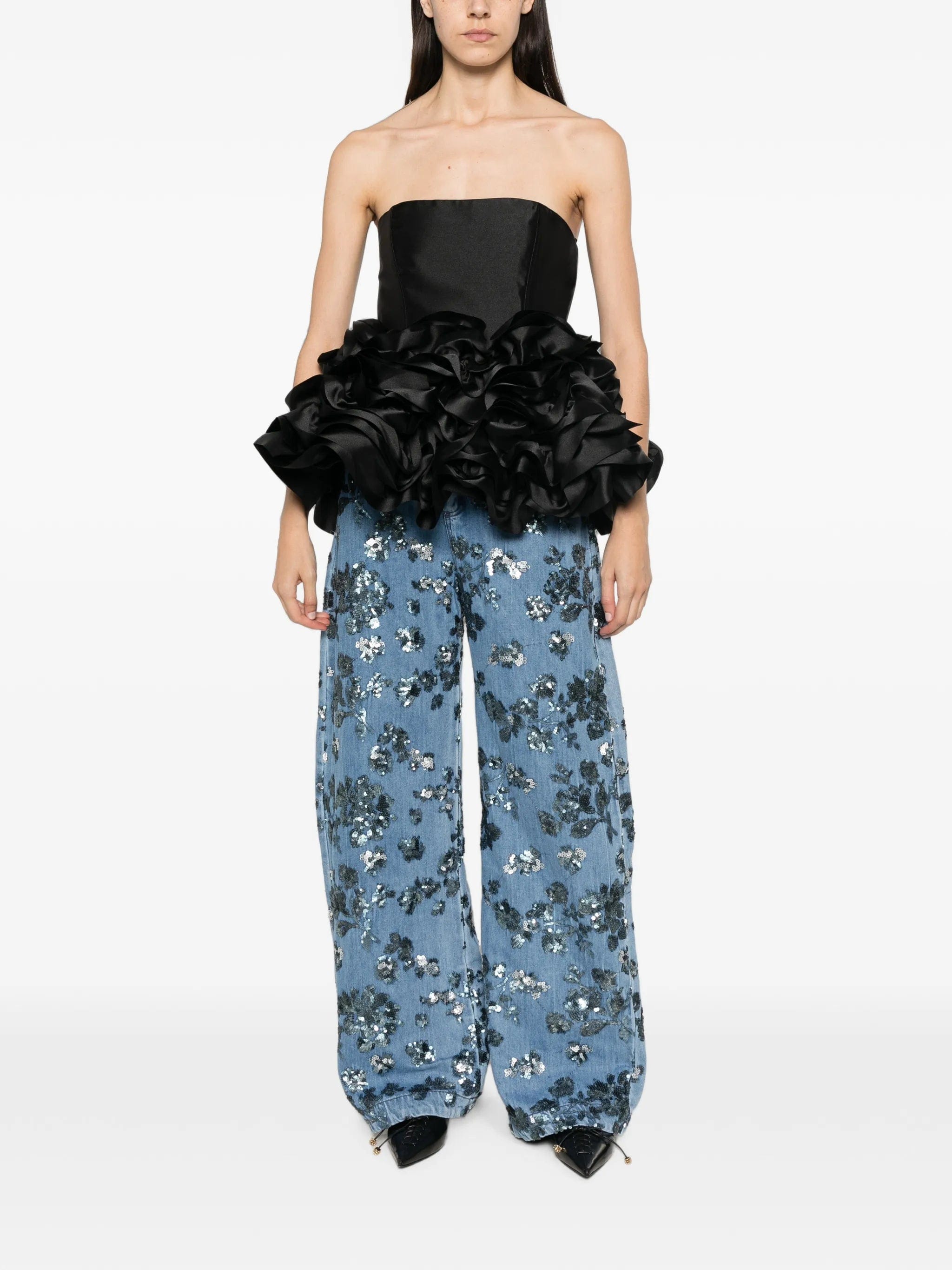 Marques'almeida sequin - embroidered jeans
