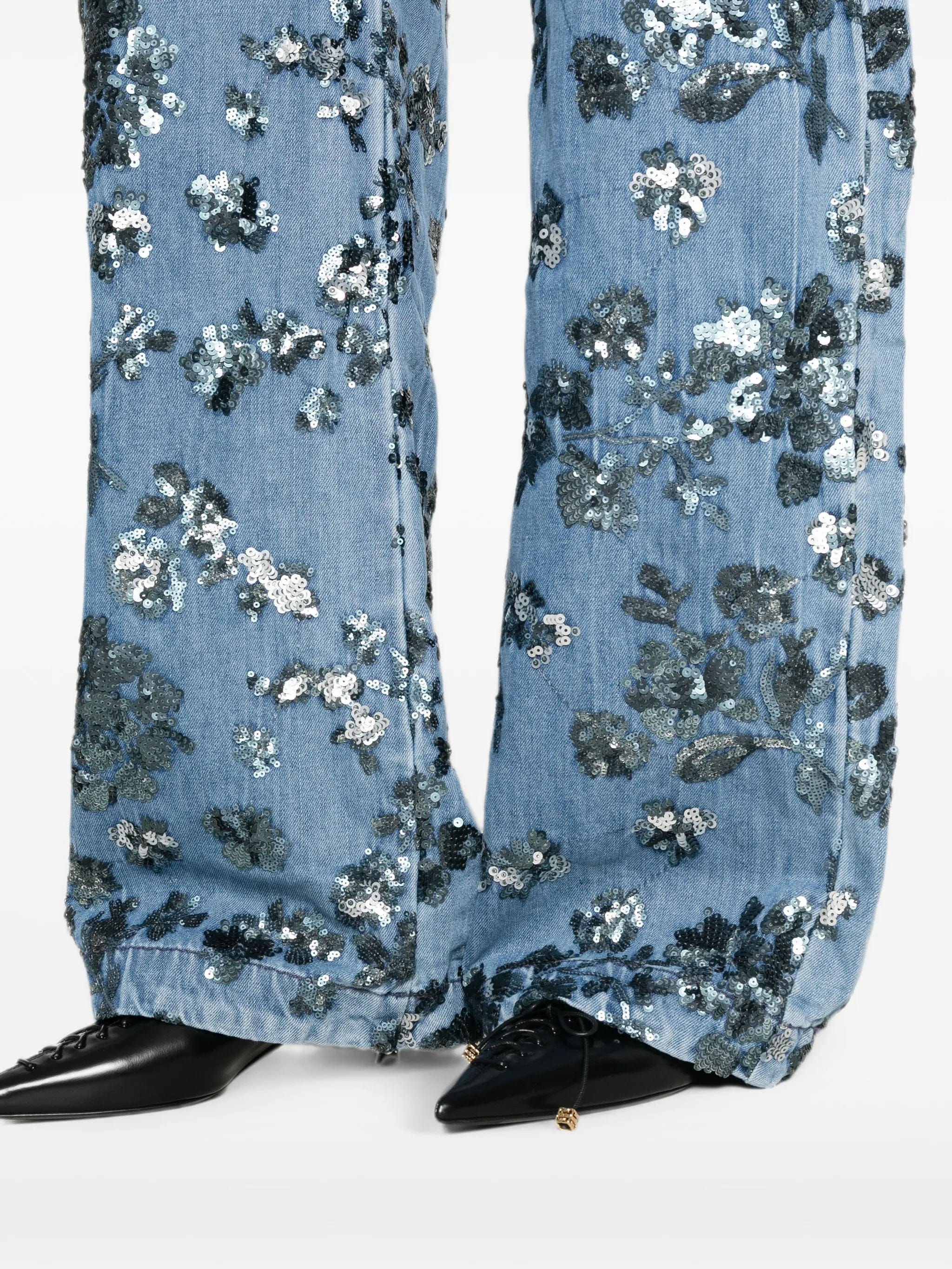 Marques'almeida sequin - embroidered jeans