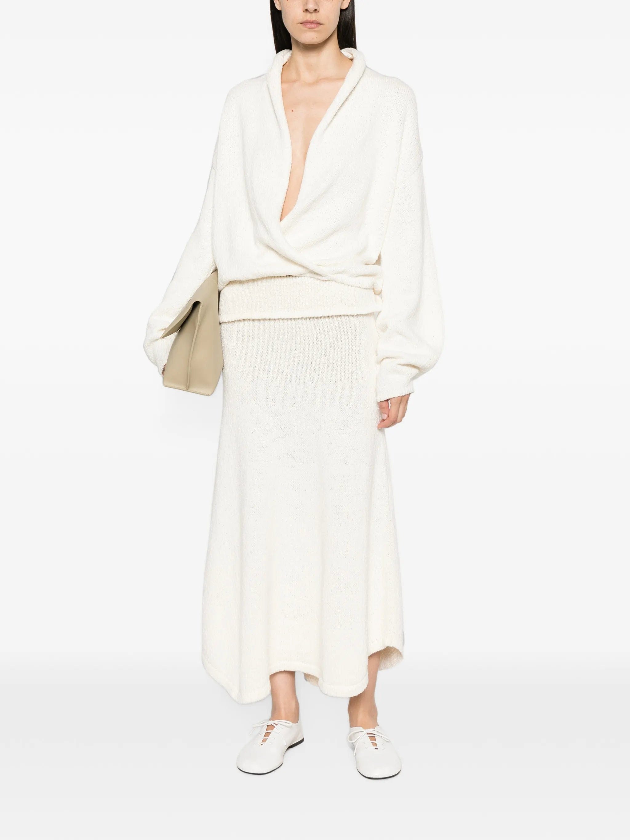 Aya Muse Kena asymmetric knitted maxi skirt
