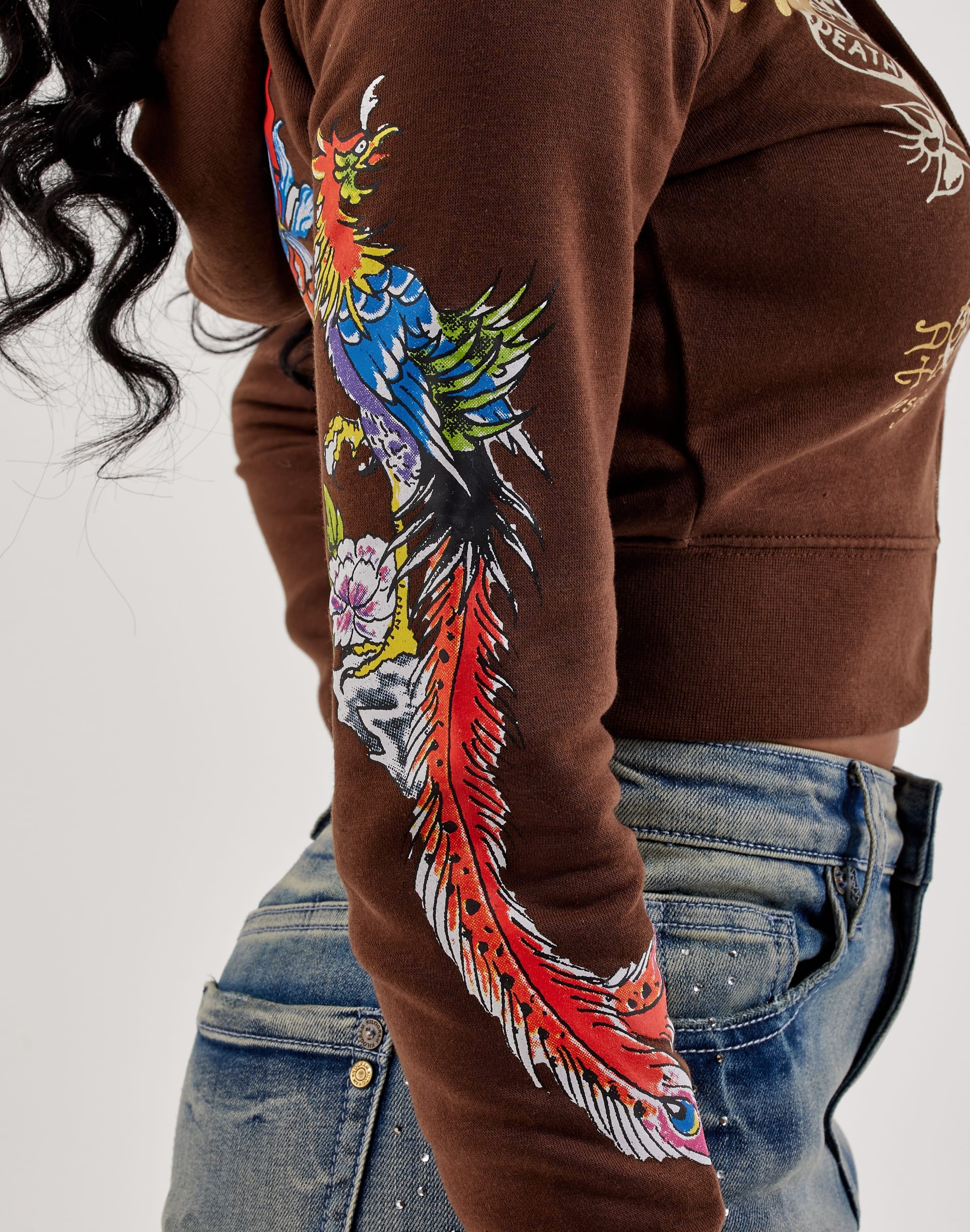 Ed Hardy Phoenix Y2K Full - Zip Fleece Hoodie