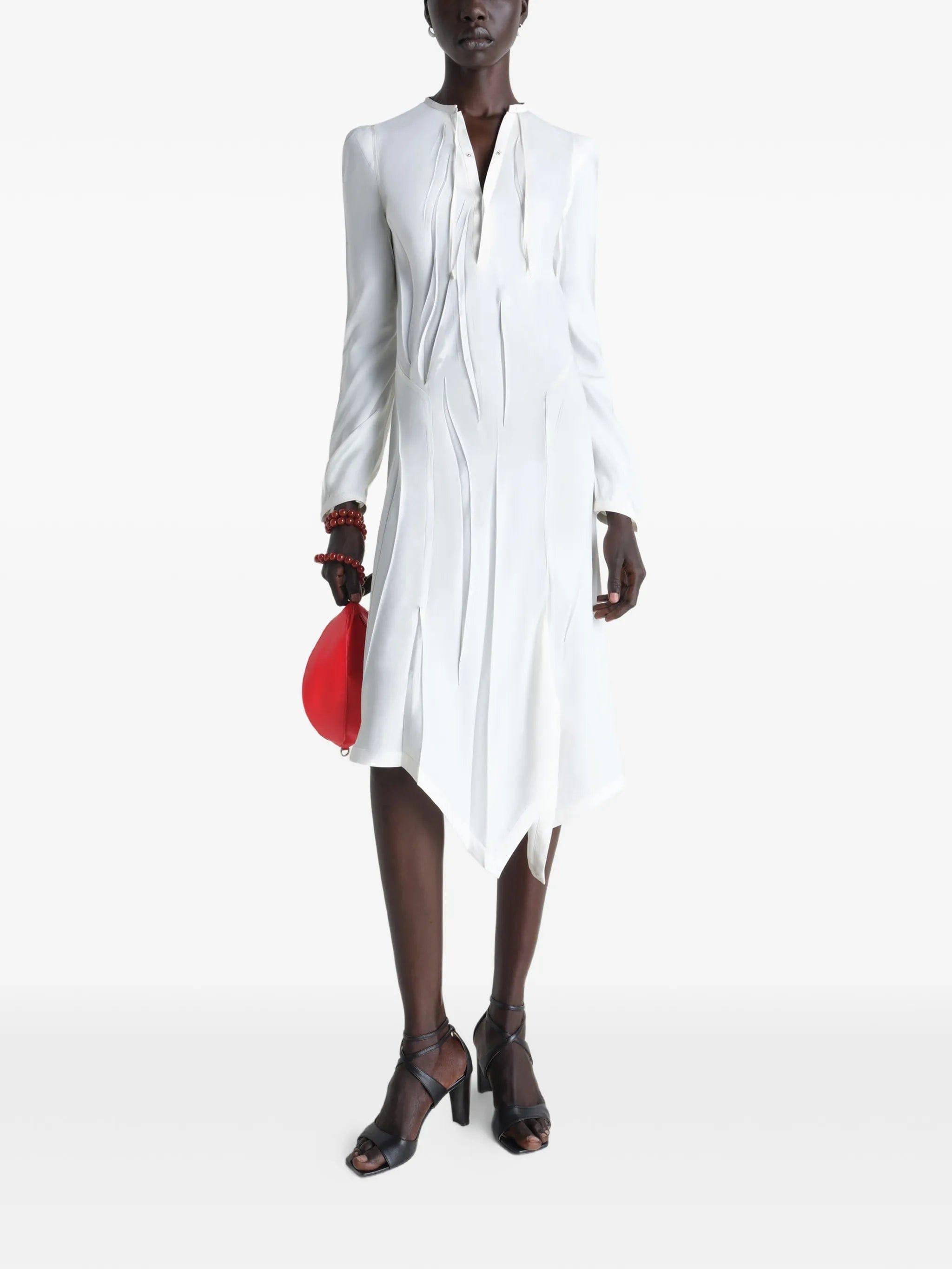 Lemaire creased bias dress in poly viscose twill