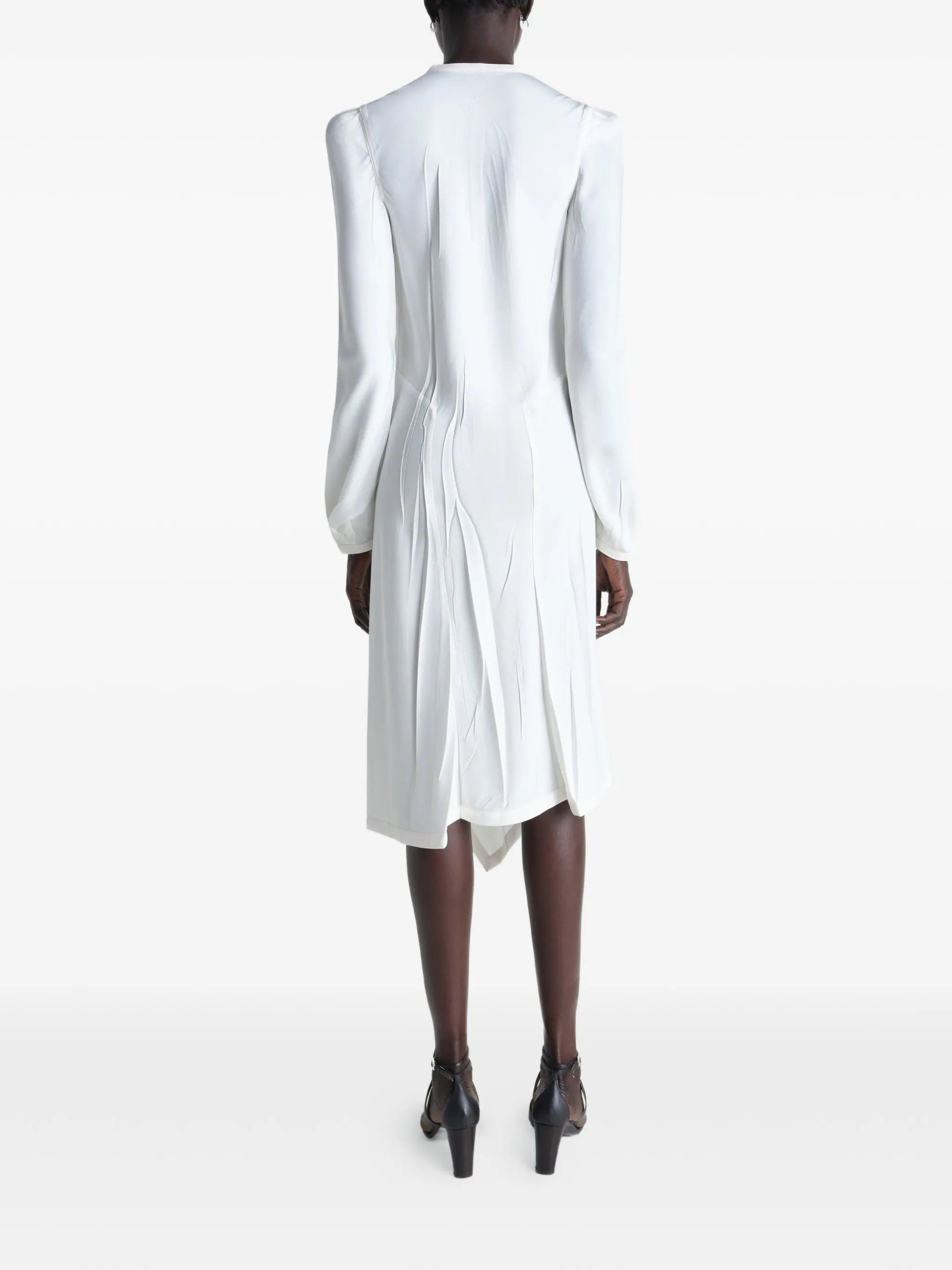 Lemaire creased bias dress in poly viscose twill