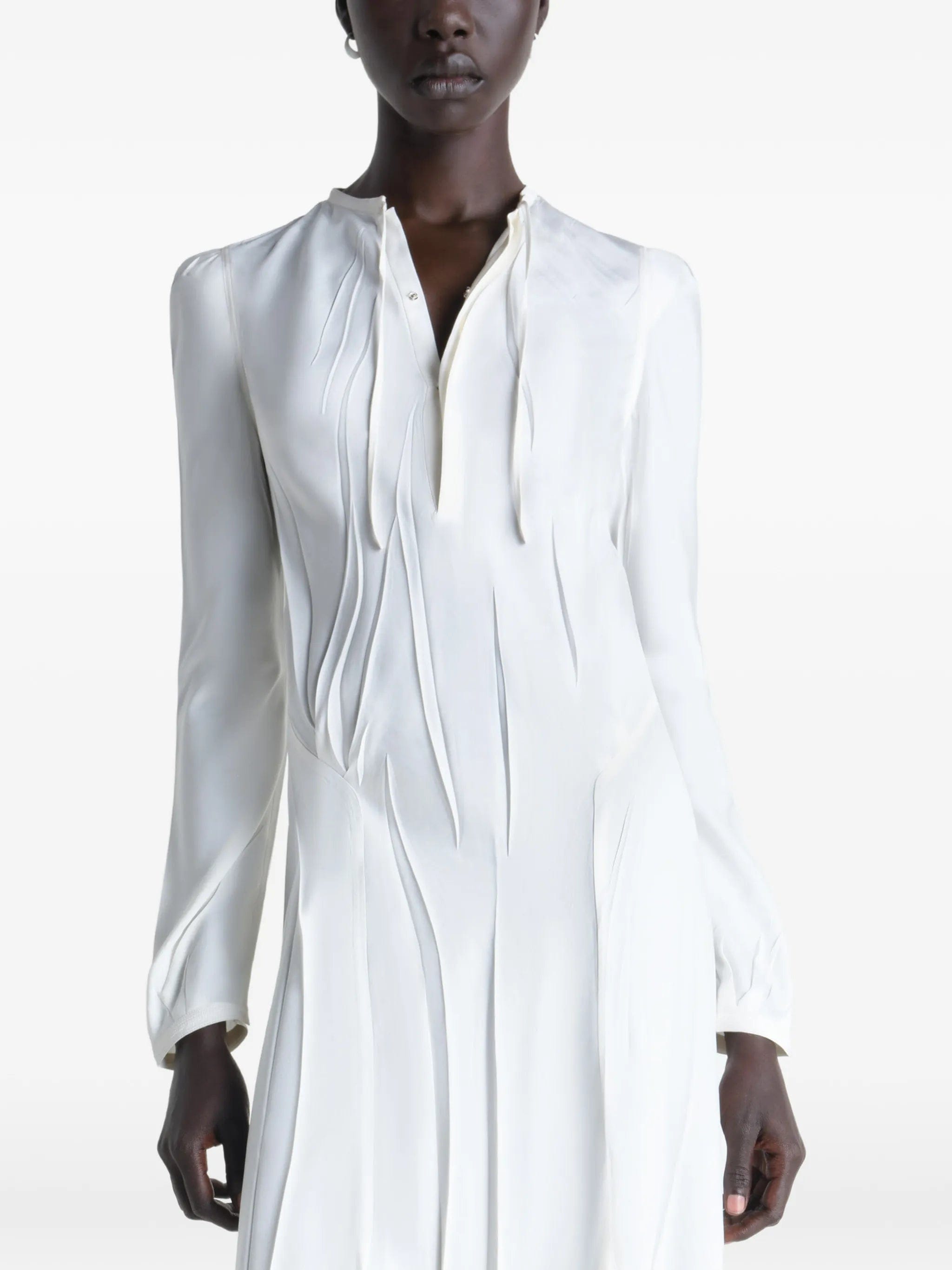 Lemaire creased bias dress in poly viscose twill