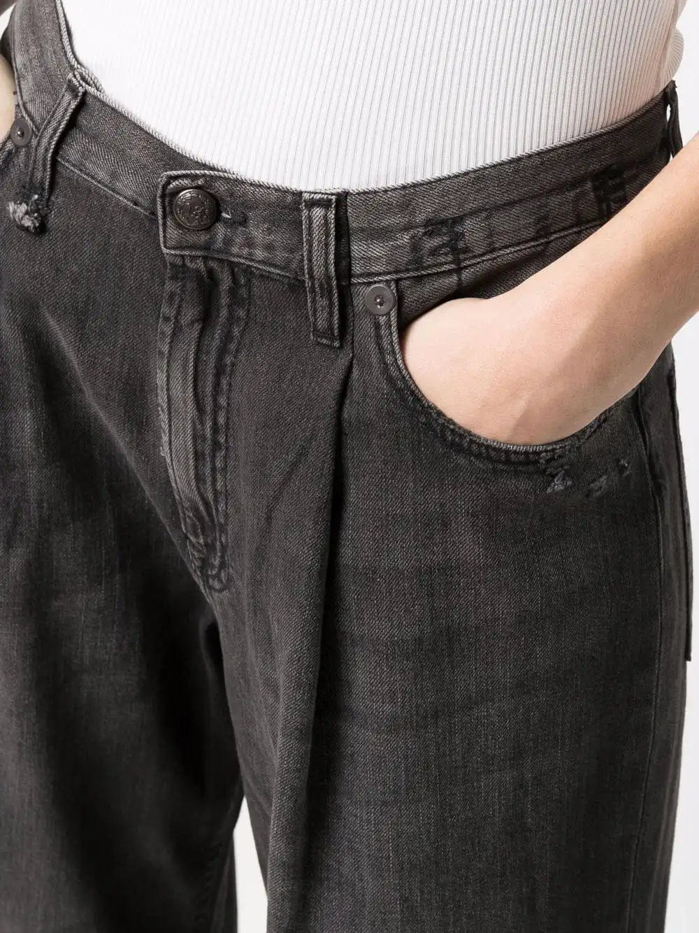 R13 Jean large gris délavé Ellery