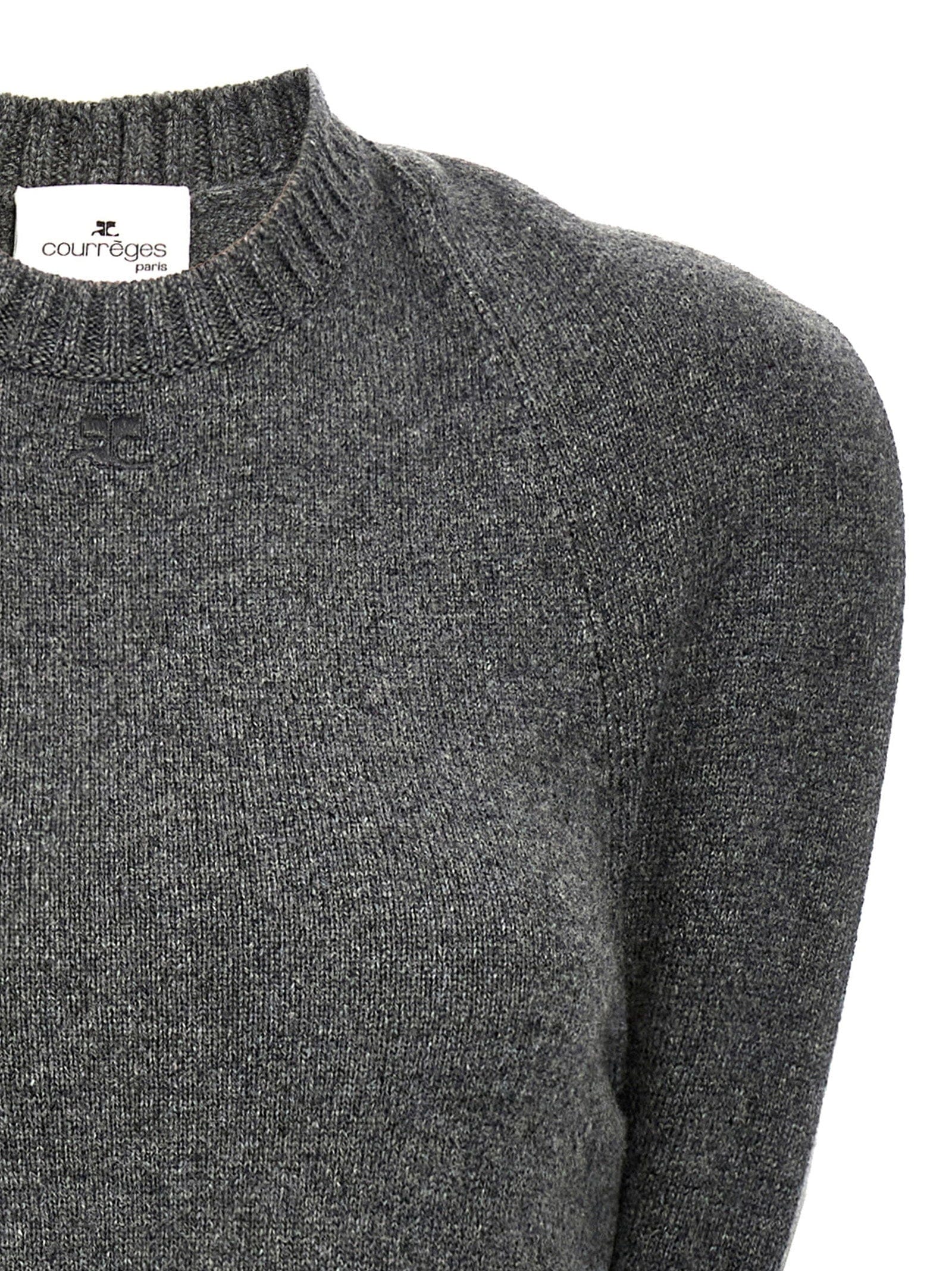 Courreges Wool Over - the - Shoulder Drapé Dress — Charcoal