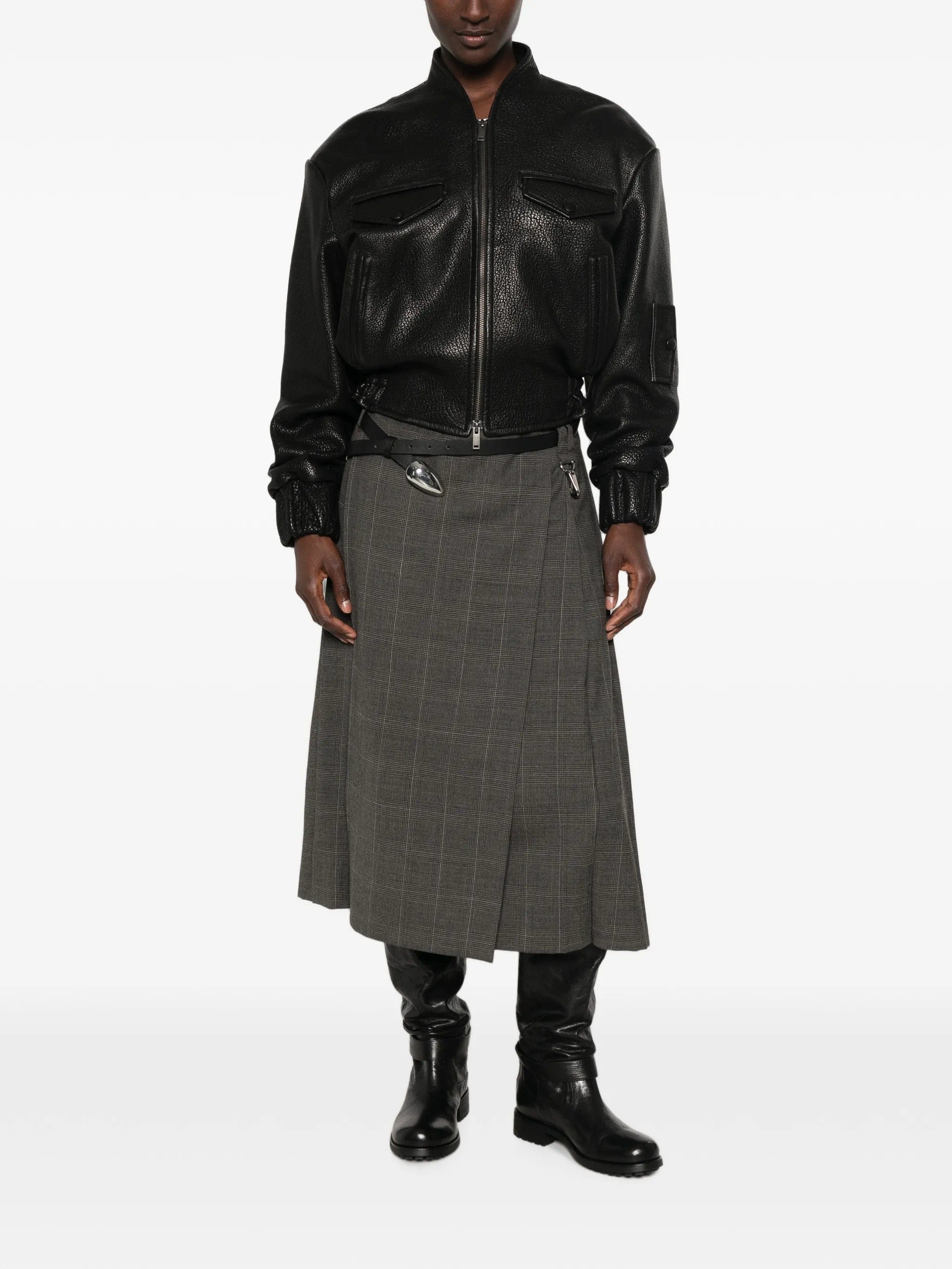 Simone Rocha Prince of Wales check pleated skirt