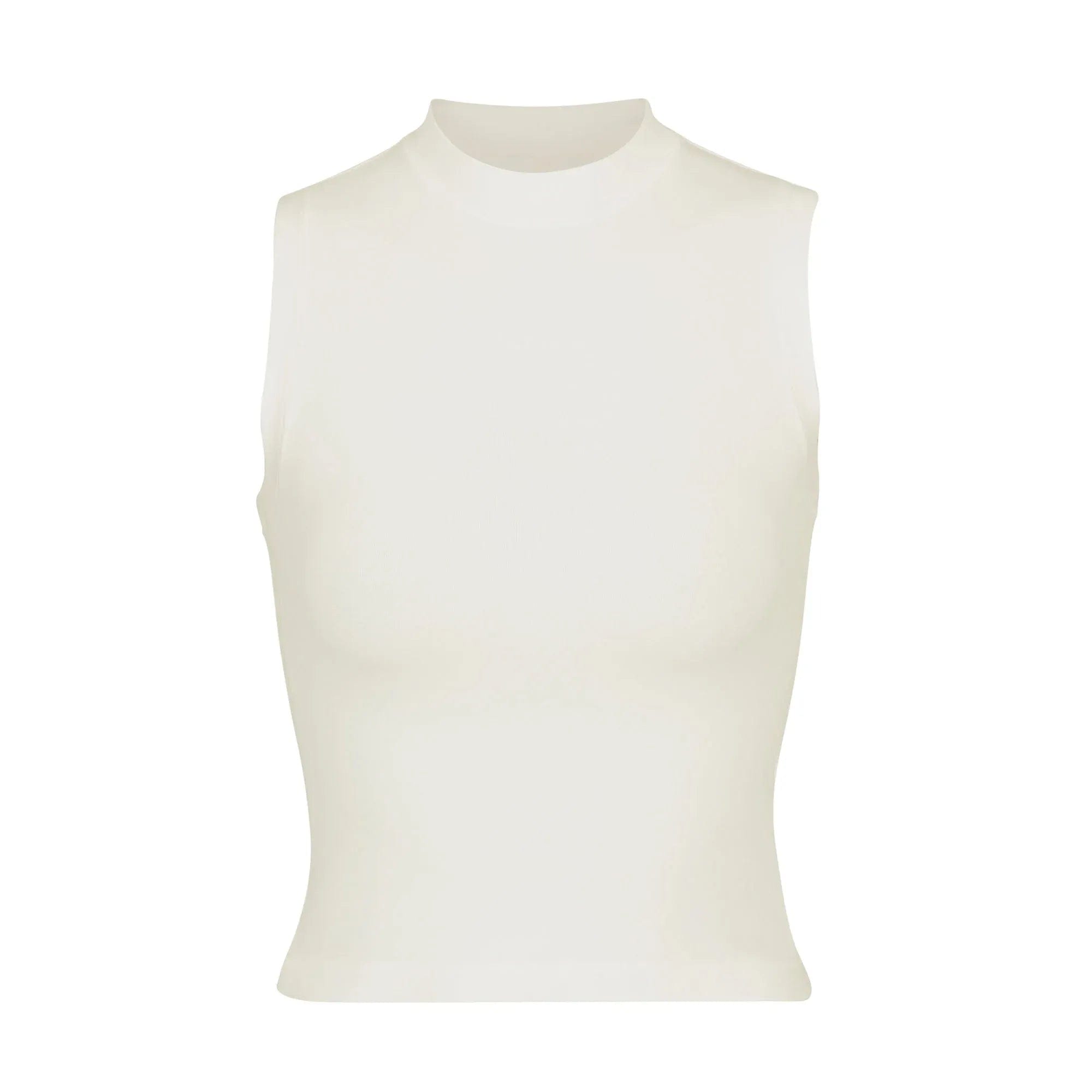 COTTON JERSEY Skims Cotton Jersey Mock Neck Tank Bone