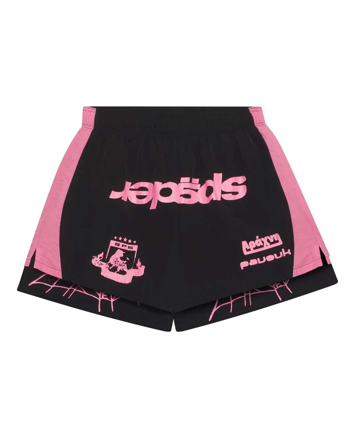 Sp5der Worldwide Sp5der Soccer Double Layer Shorts Black
