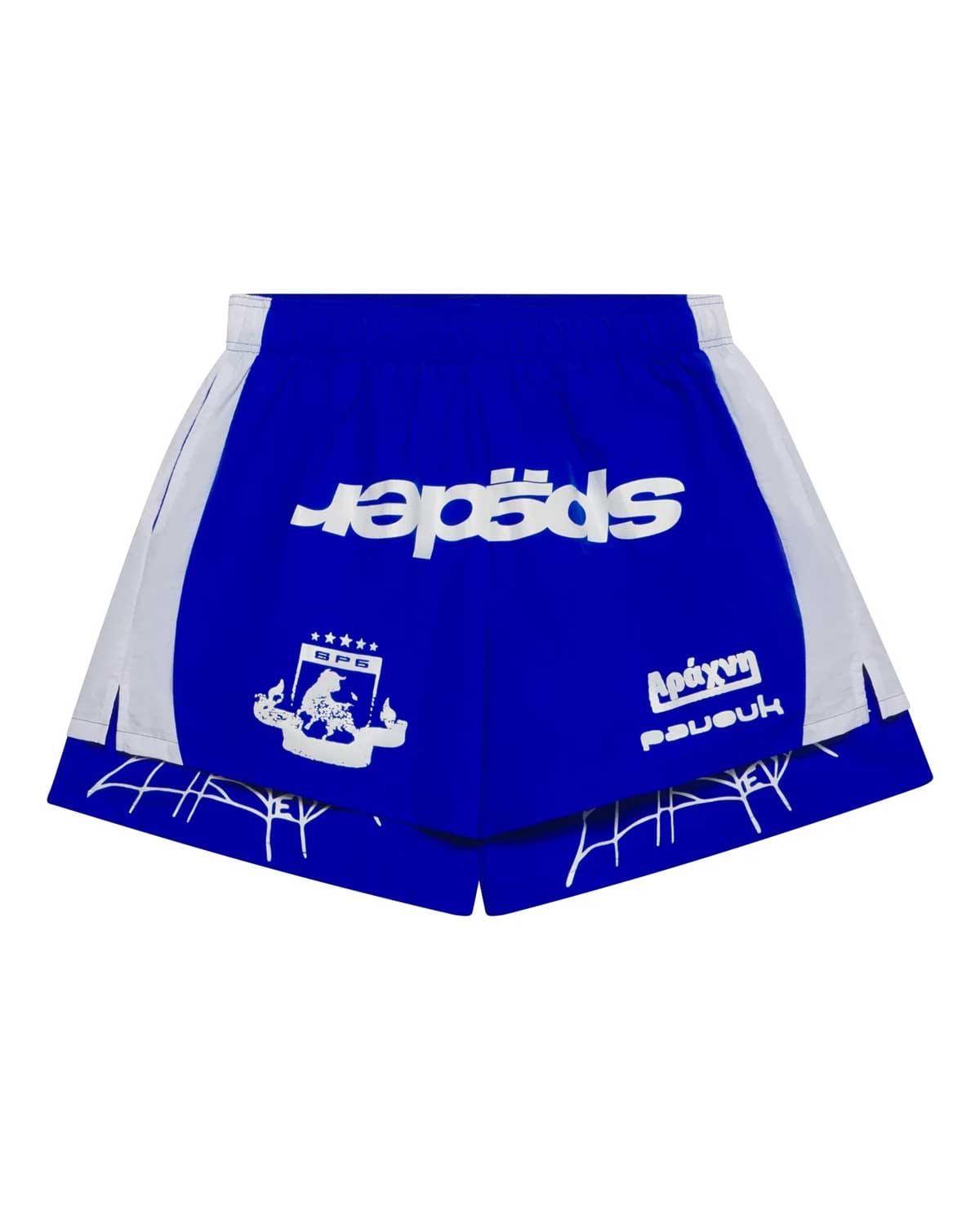 Sp5der Worldwide Sp5der Soccer Double Layer Shorts Blue