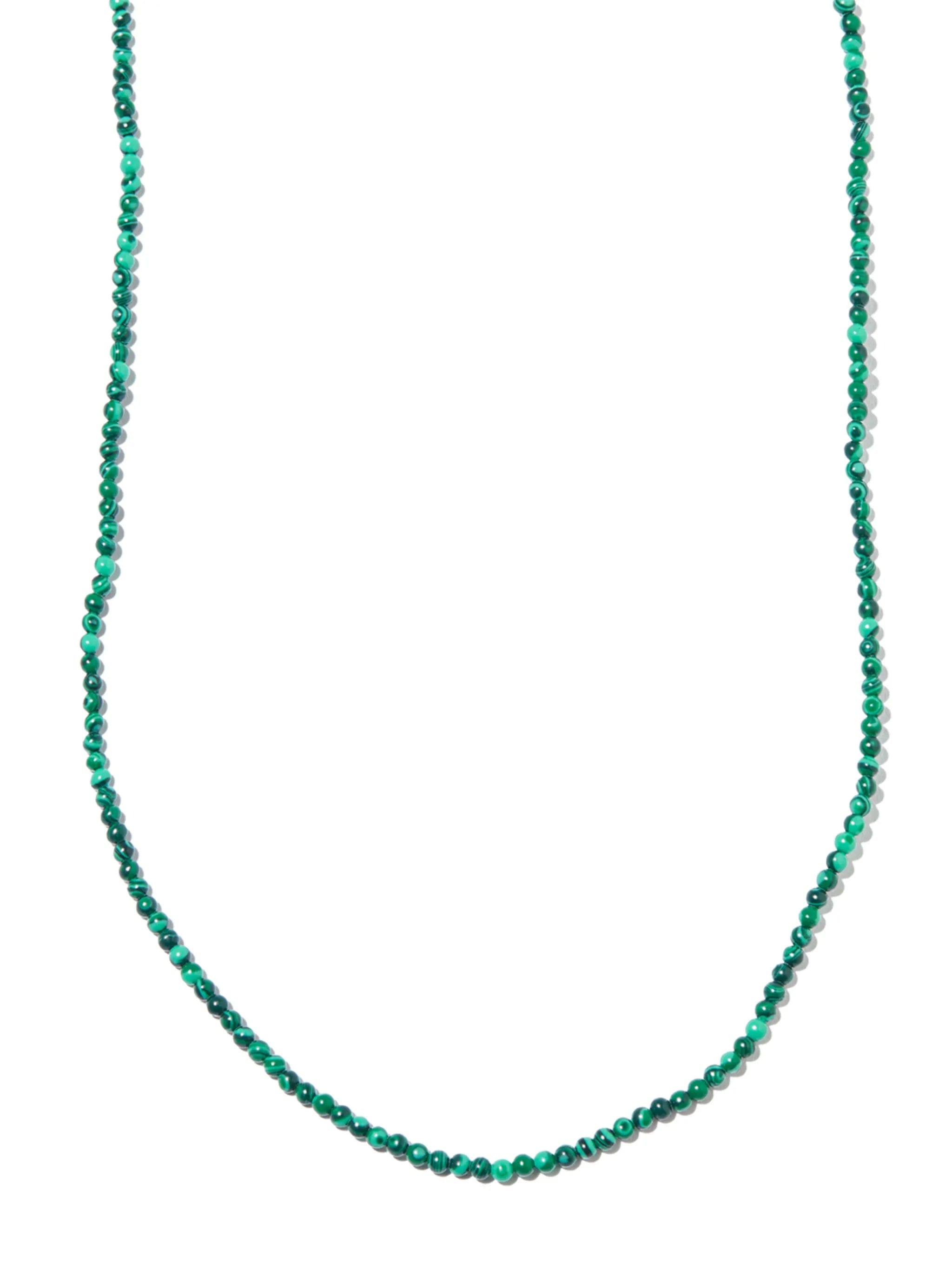 LUIS Morais 14kt yellow gold malachite beaded necklace