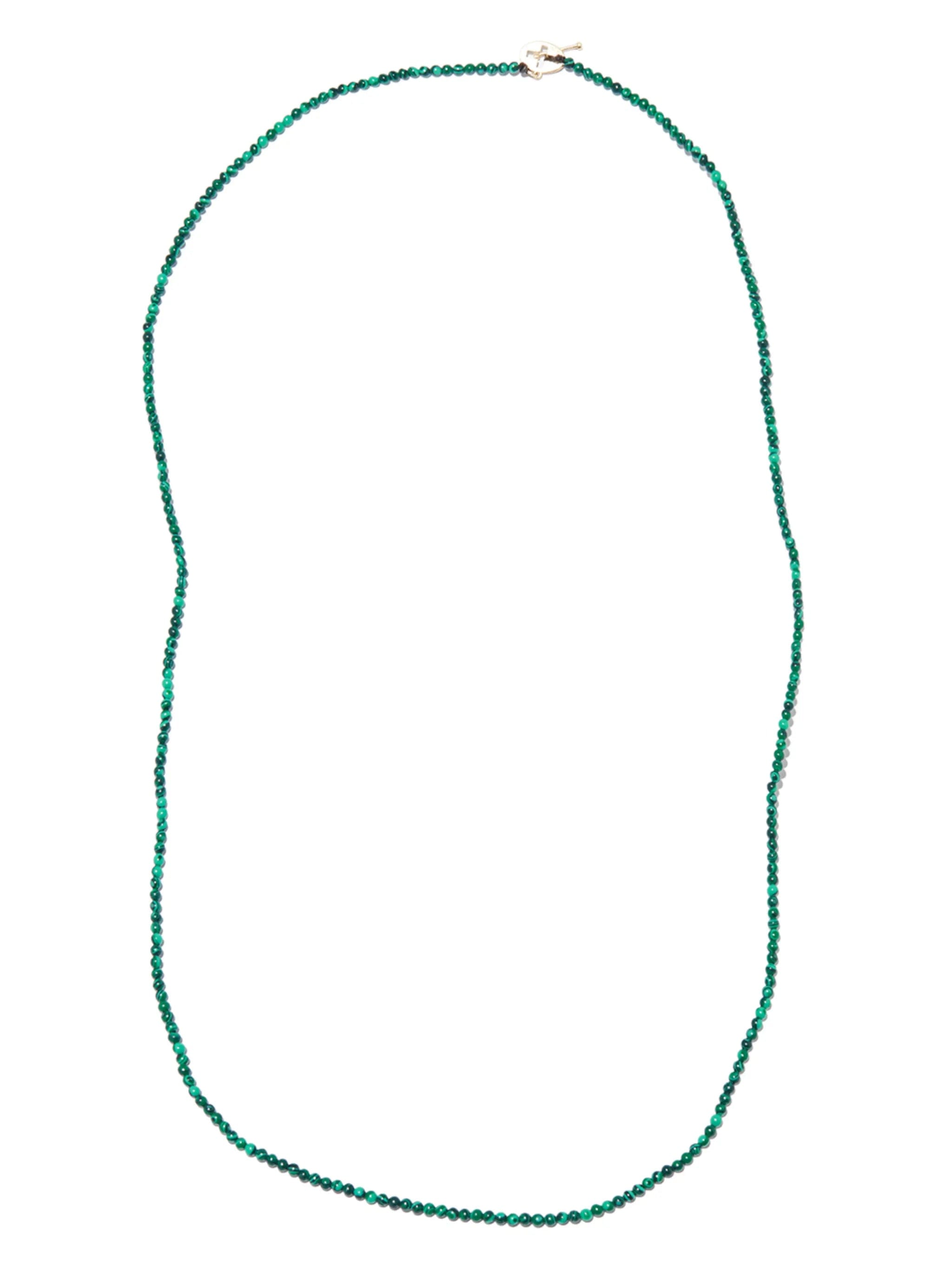 LUIS Morais 14kt yellow gold malachite beaded necklace