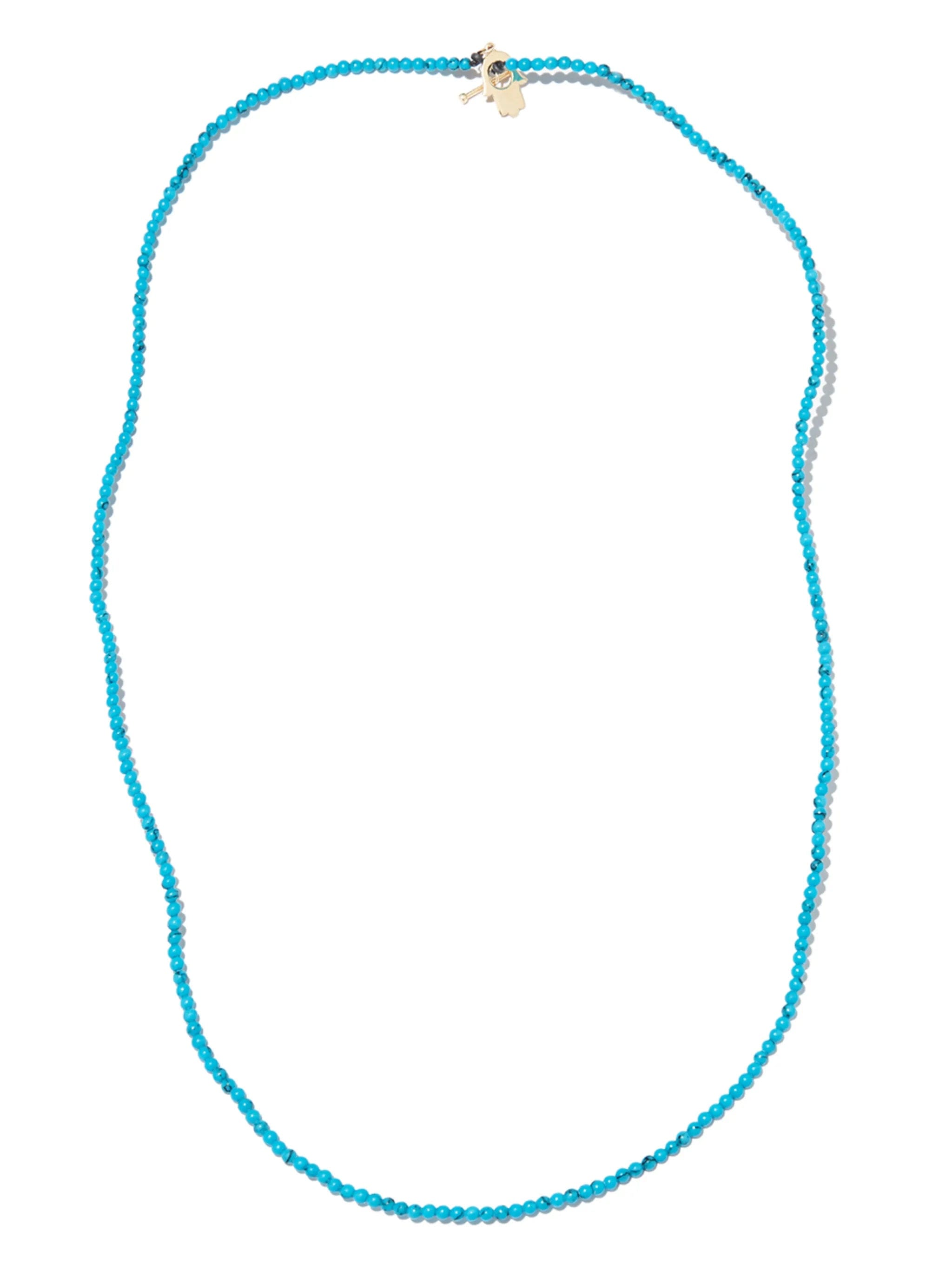 LUIS Morais 14kt yellow gold Hamsa turquoise necklace