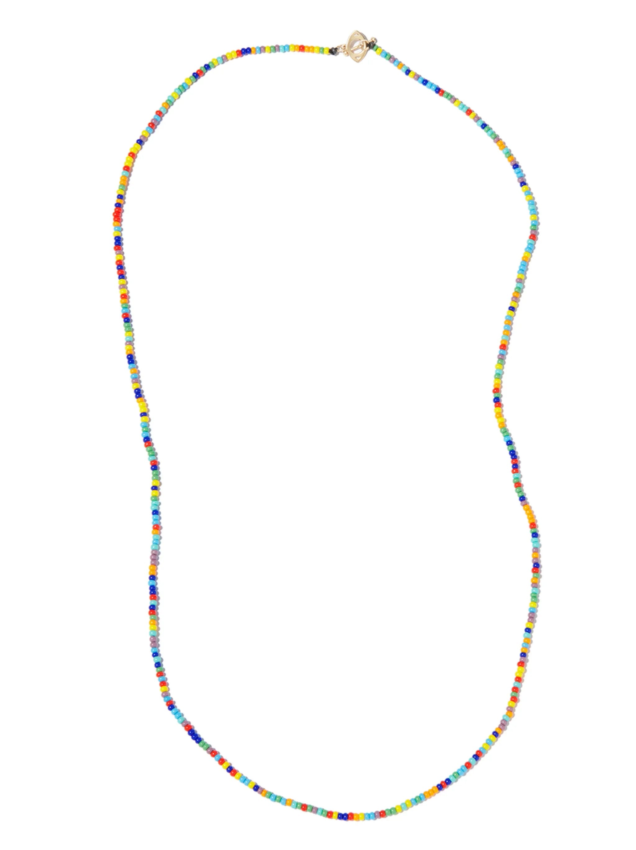 LUIS Morais 14kt yellow gold evil eye beaded necklace