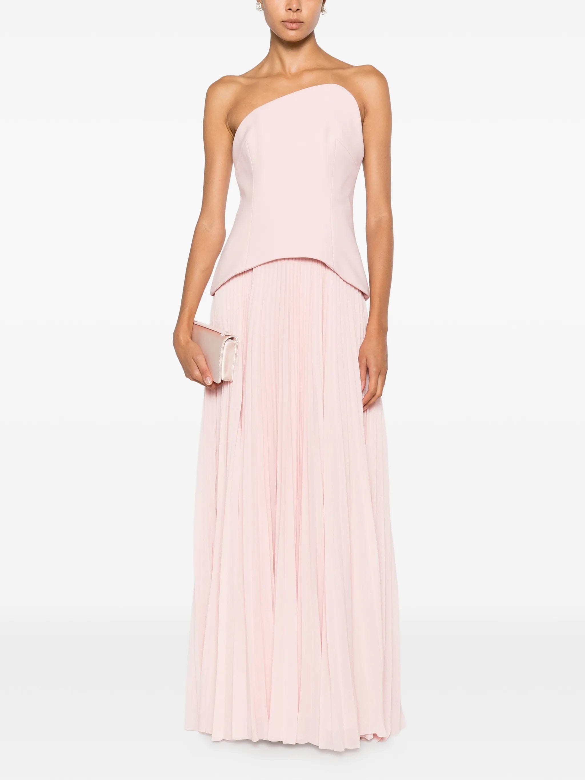 Solace London pleated strapless maxi dress