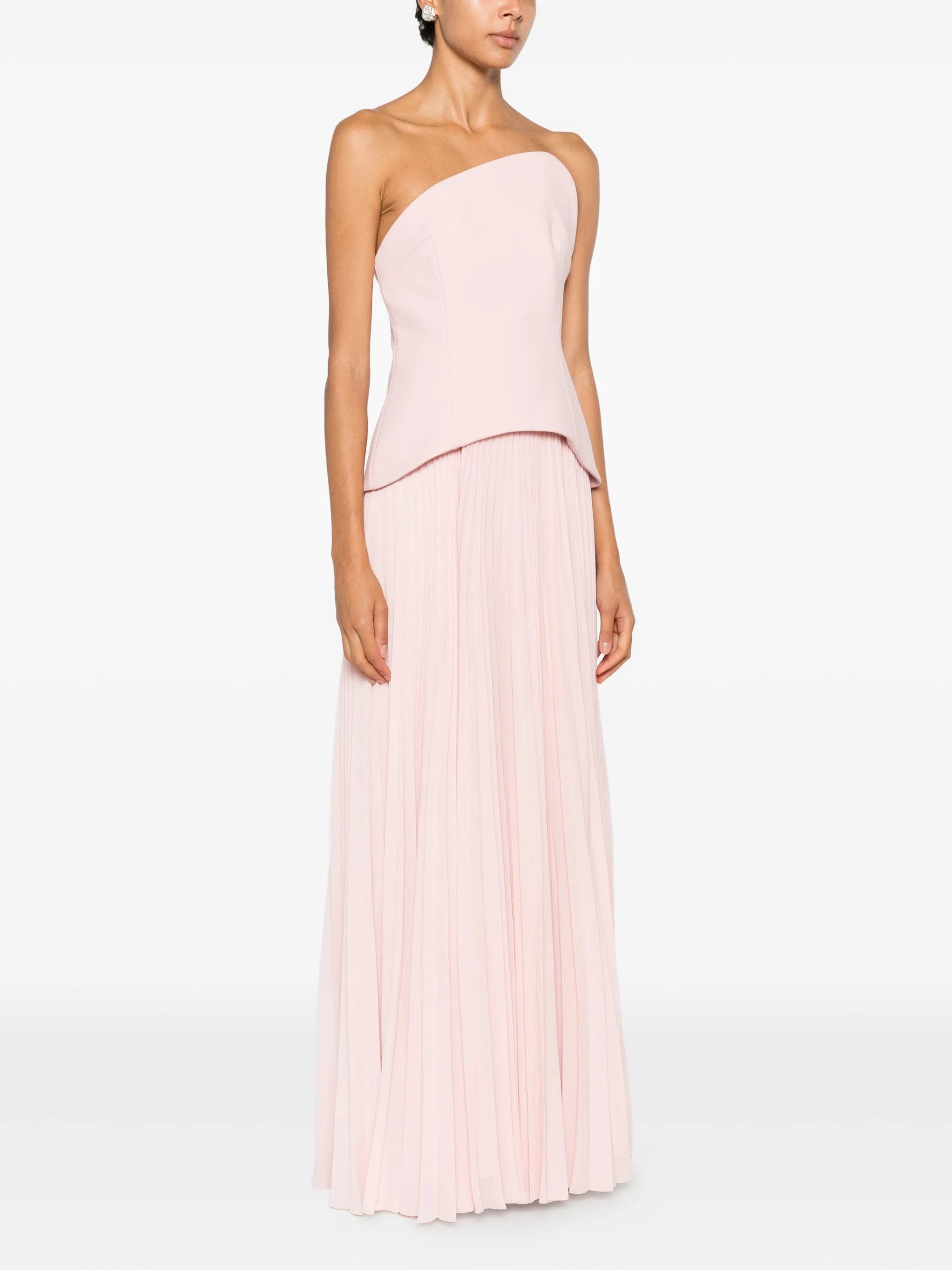 Solace London pleated strapless maxi dress