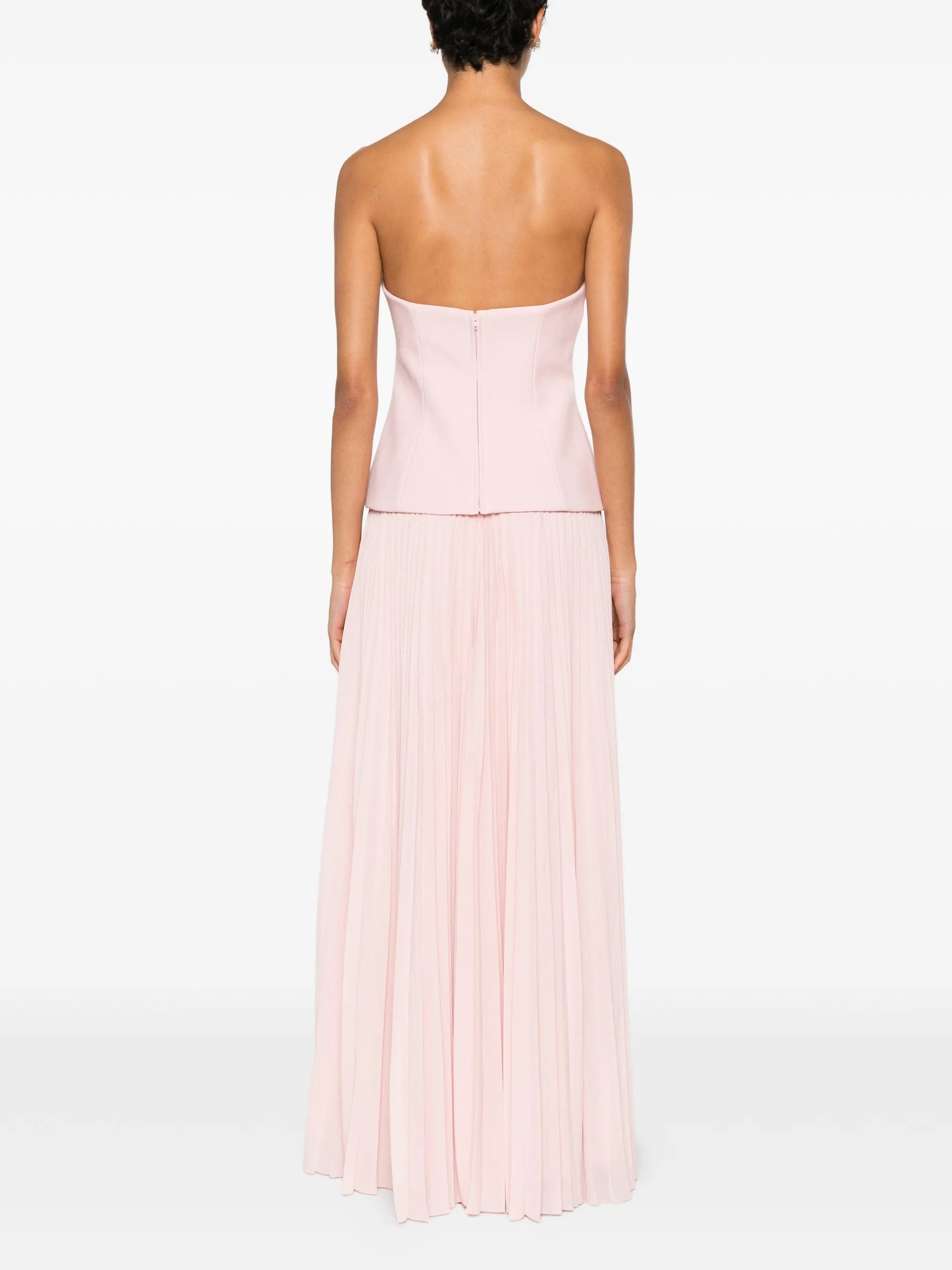 Solace London pleated strapless maxi dress