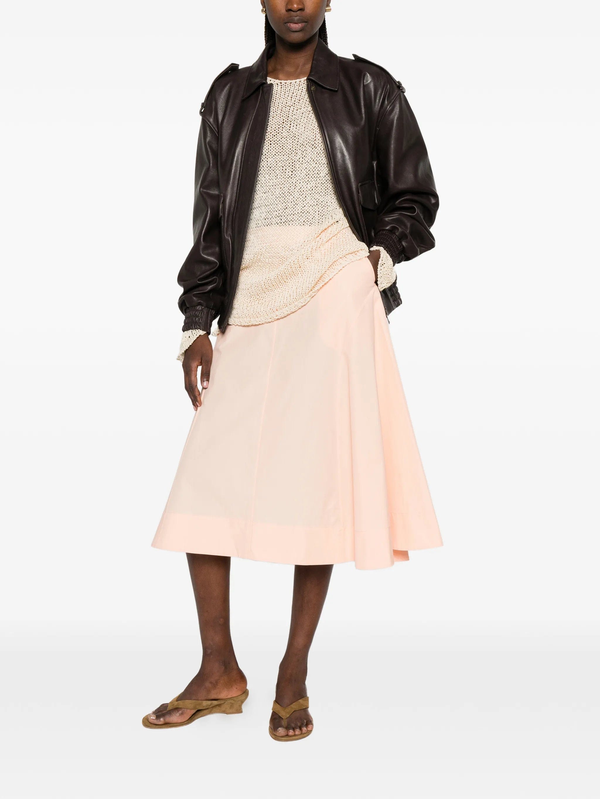 Khaite Artin panelled midi skirt