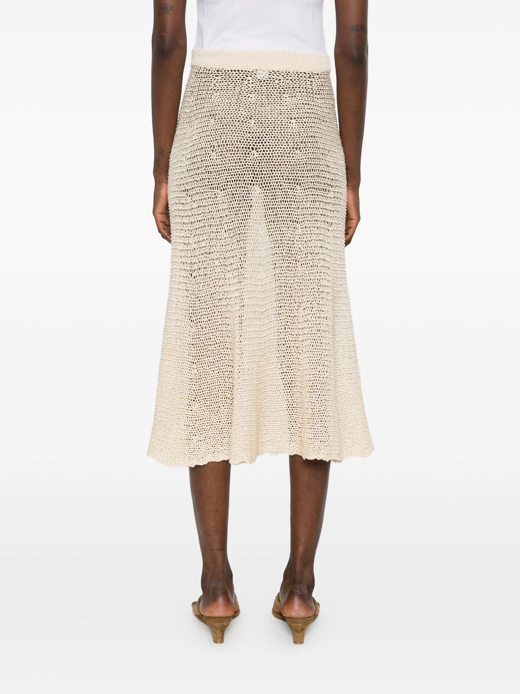 Khaite Inaya crochet - knit midi skirt
