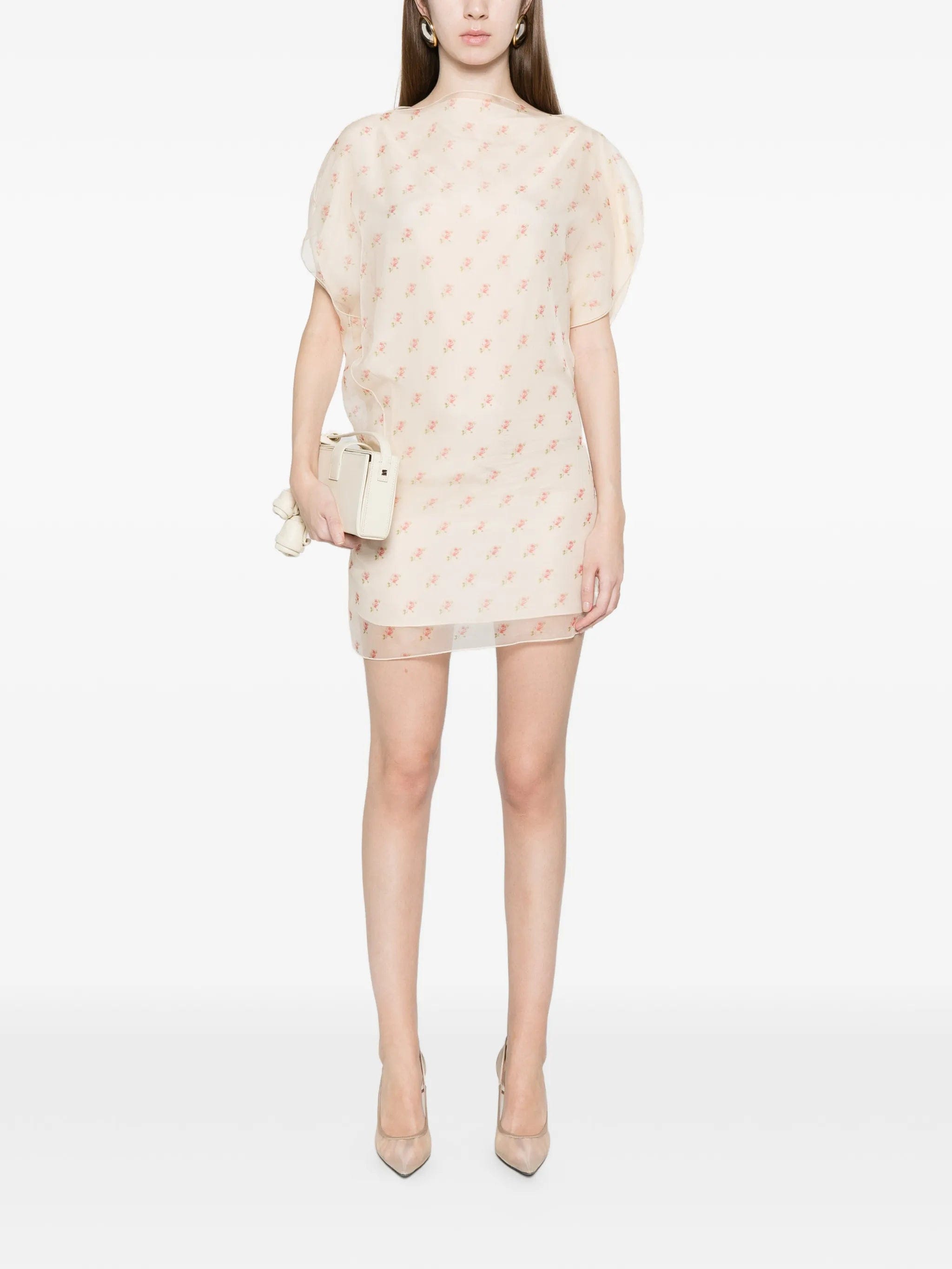 Khaite short - sleeve silk dress