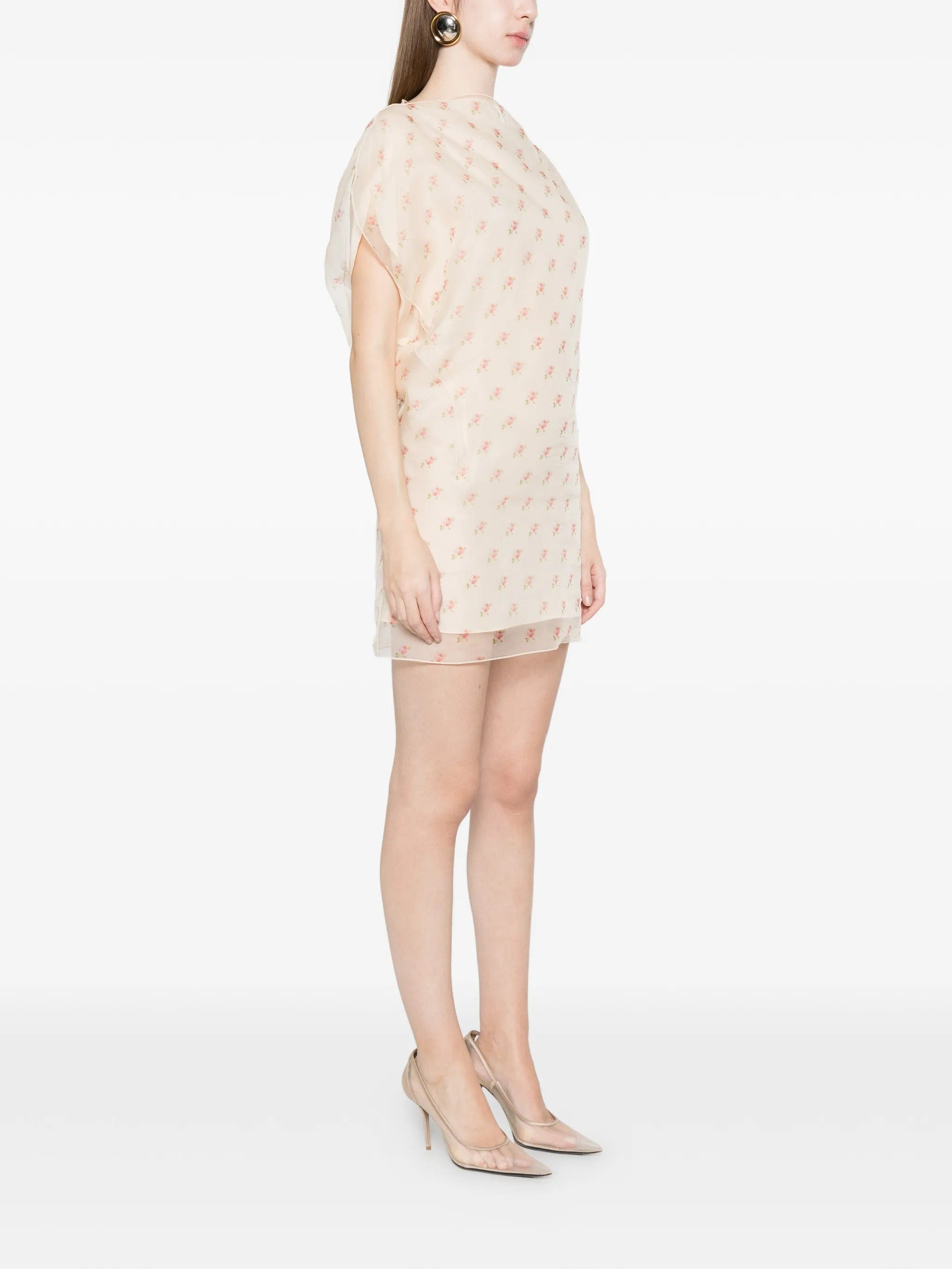 Khaite short - sleeve silk dress