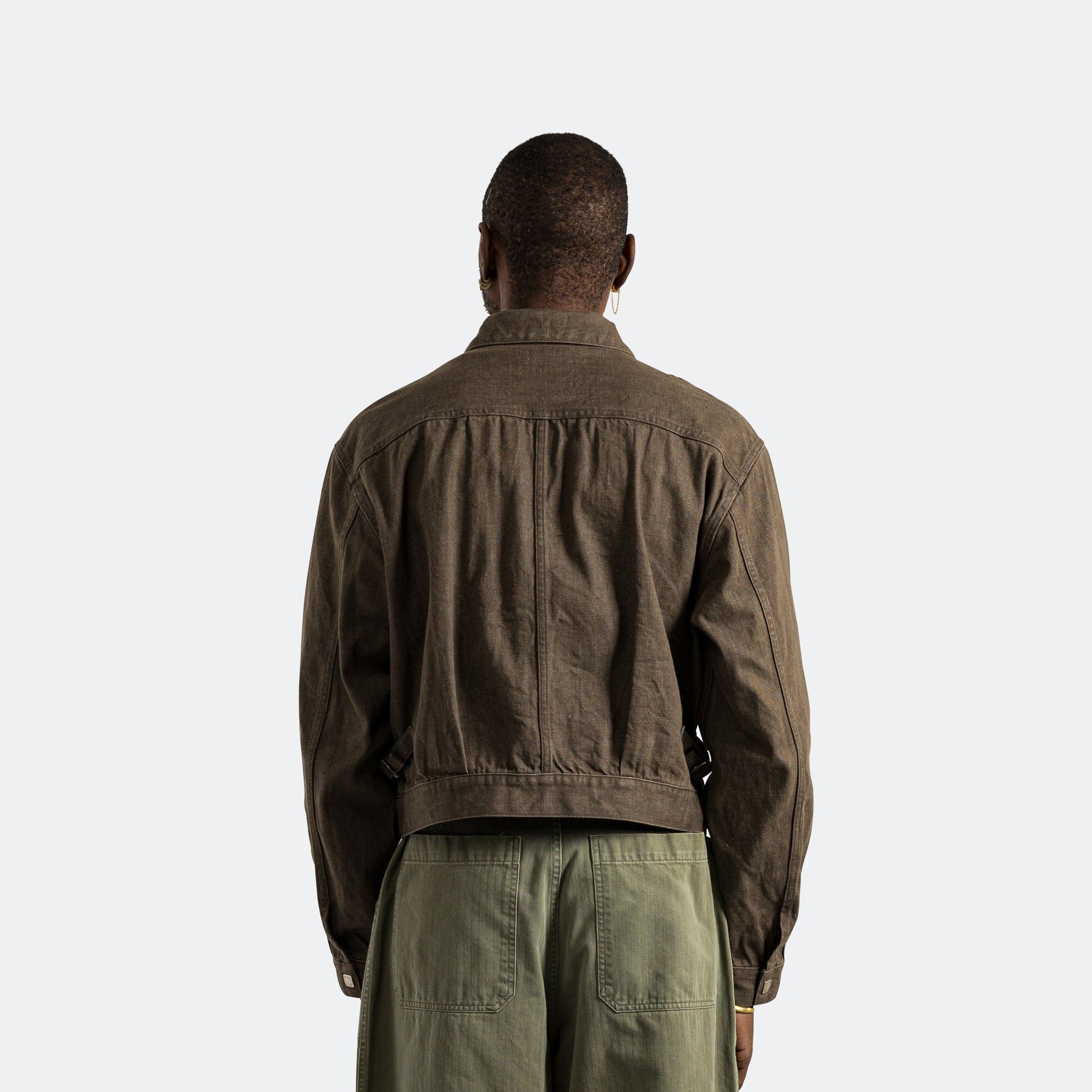 Kapital 12 oz YAGASURI Jacquard Denim Chimayo Drizzler JKT - Khaki
