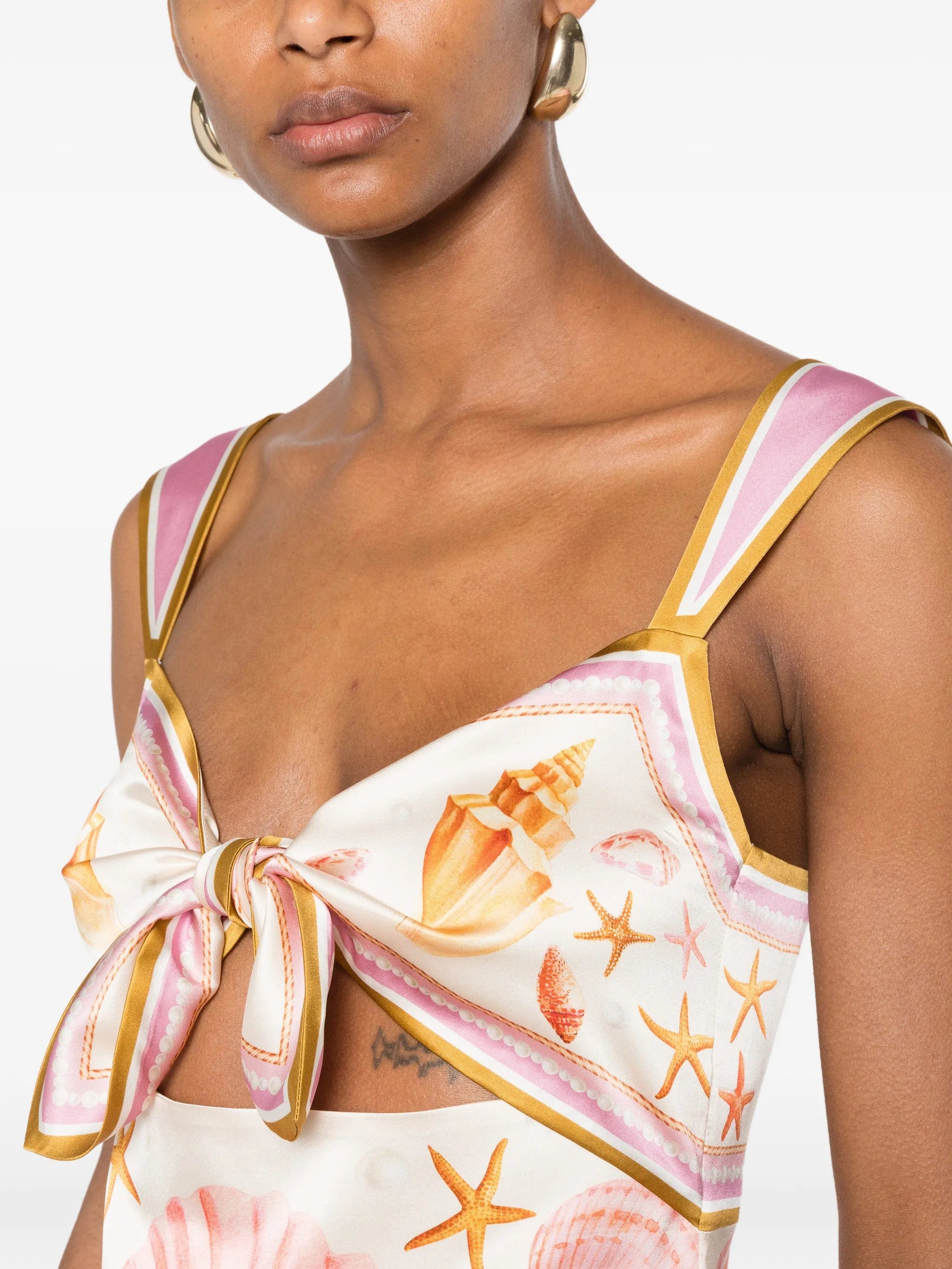 Retrofete Margarie shell - print silk dress