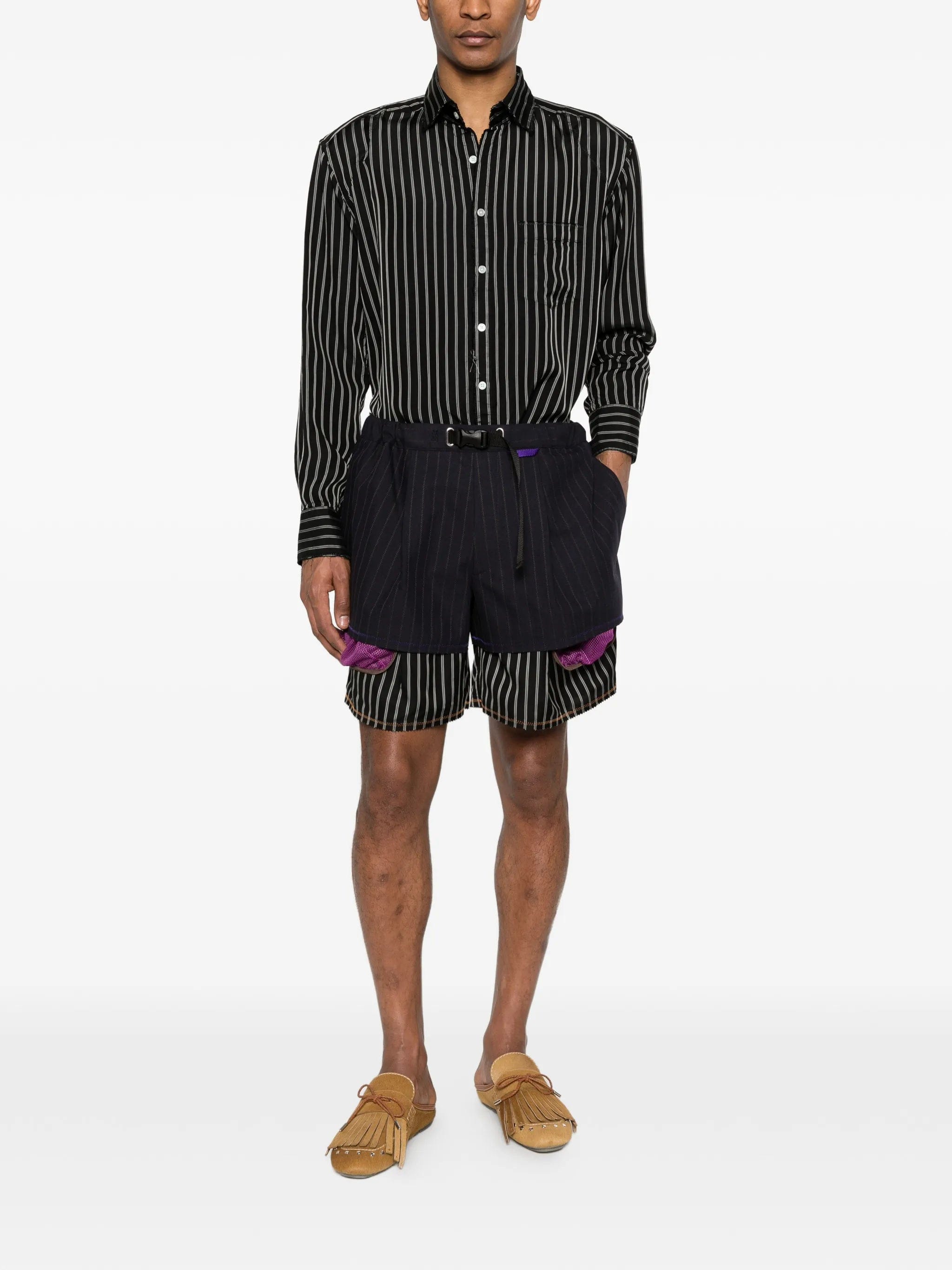 Kolor striped buttoned shirt