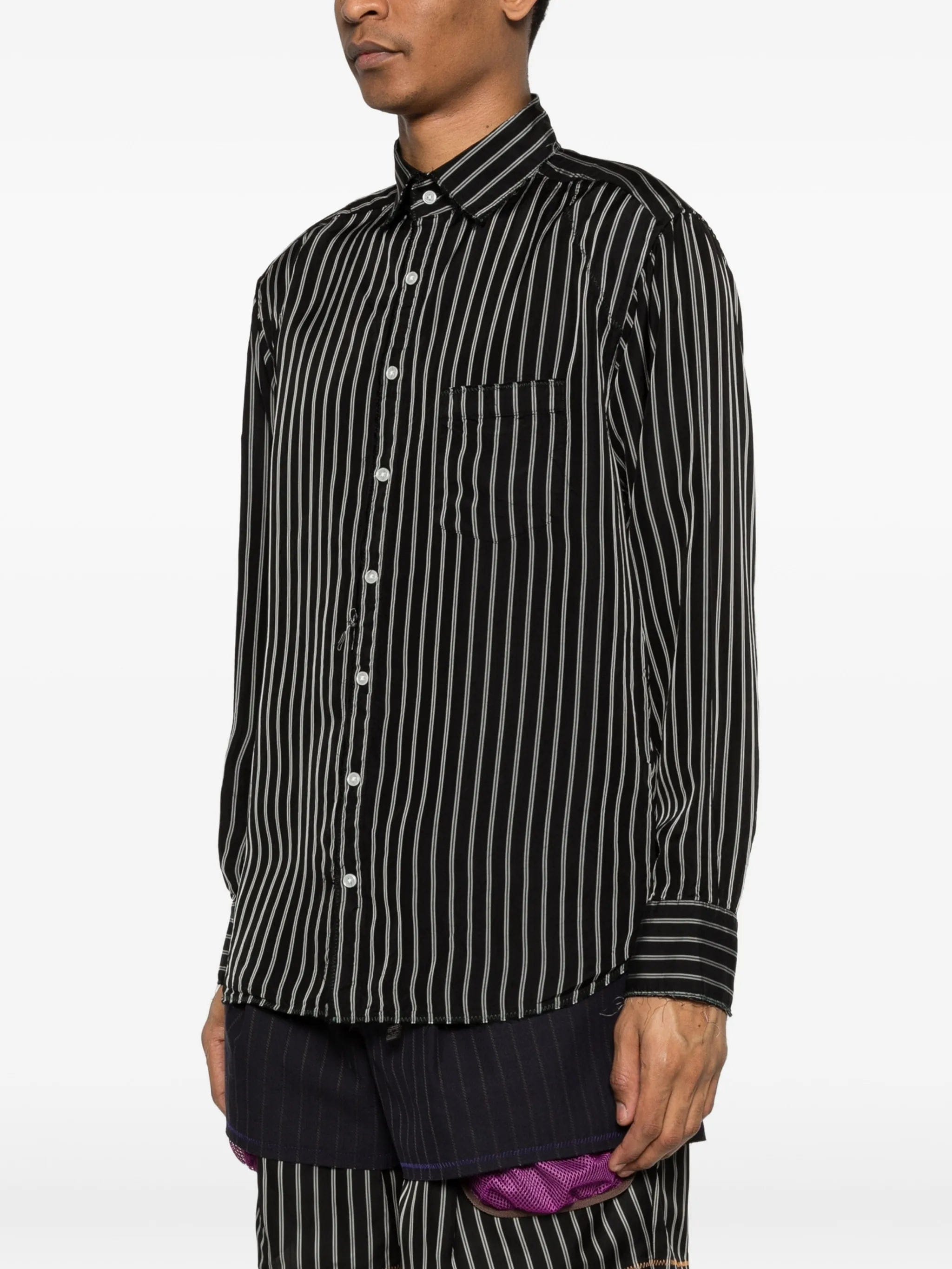 Kolor striped buttoned shirt