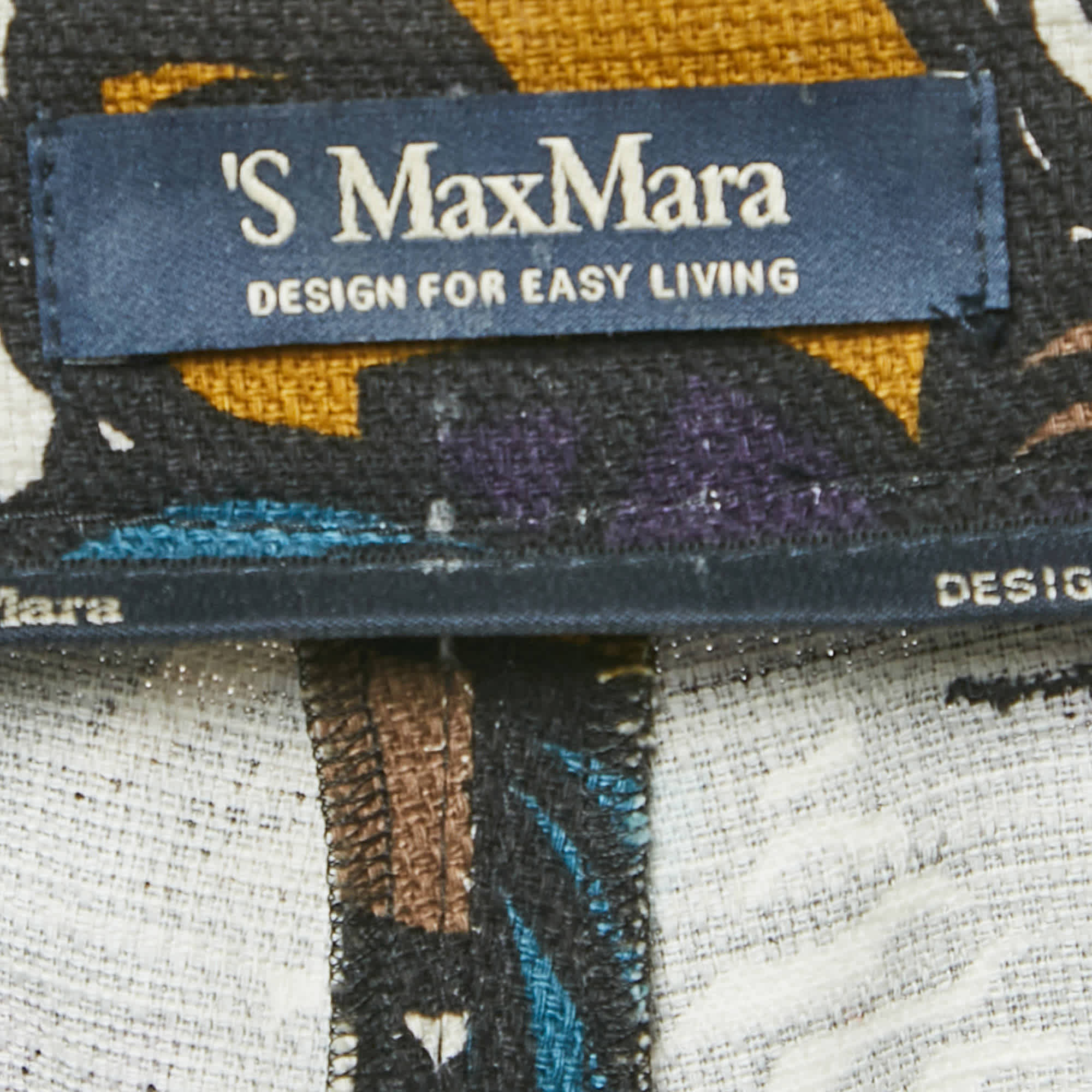 S'max Mara Multicolour Cotton Blend Wide Leg Trousers M/waist