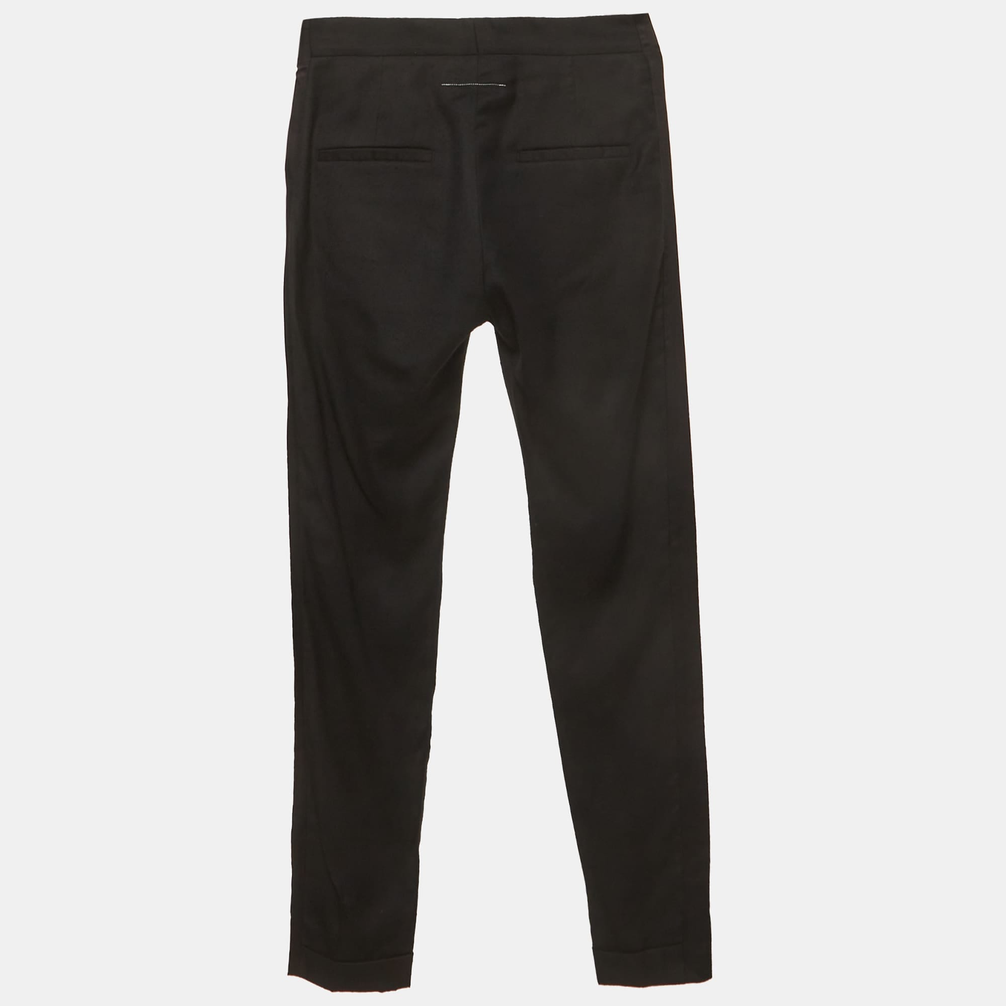 Maison Martin Margiela Black Gabardine Slim Fit Trousers