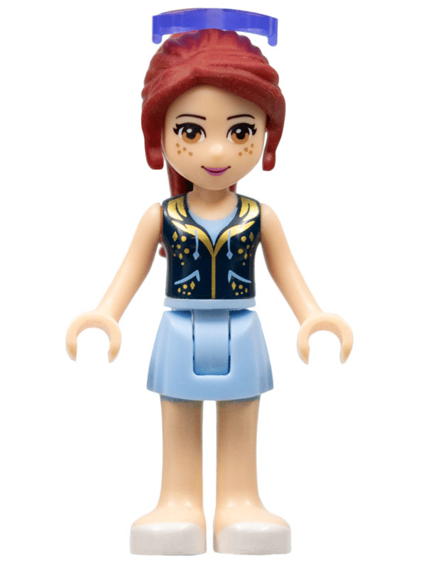 Friends Mia, Bright Light Blue Skirt, Dark Blue Vest Top, Sunglasses