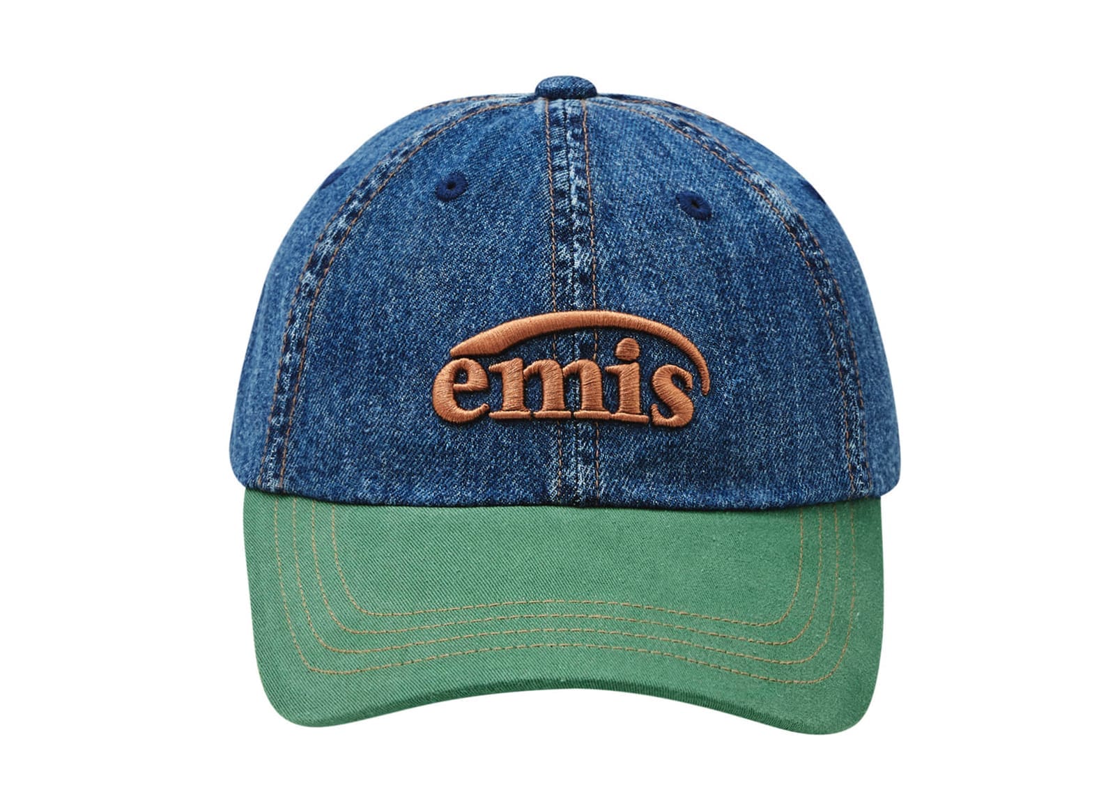 Emis Washed Denim Ball Cap Blue Green