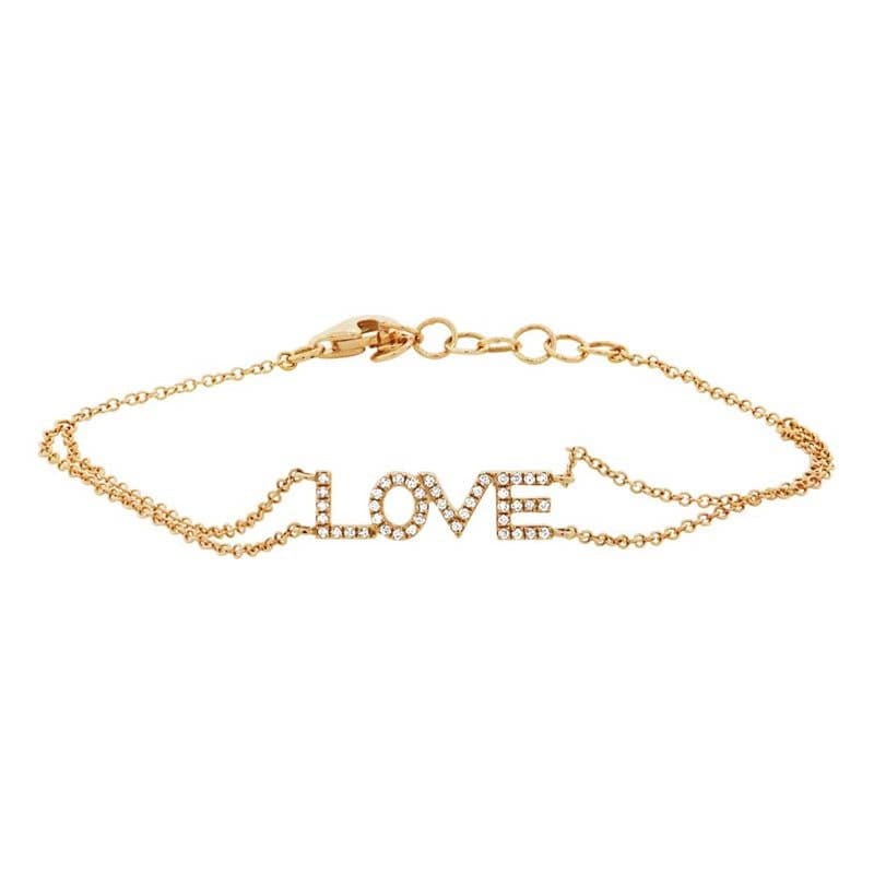 Shy Creation 14K Yellow Gold 0.12ctw Diamond Love Bracelet - SC55001656