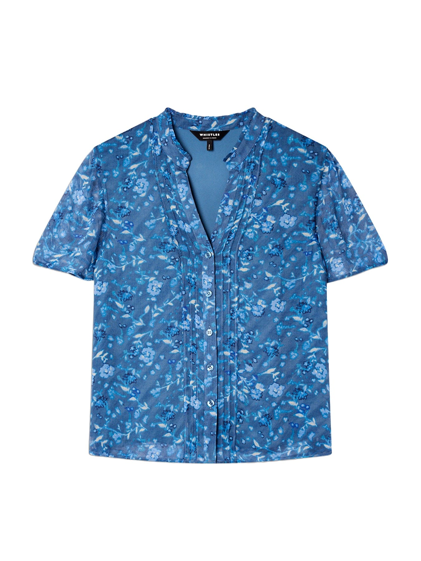 Whistles Ditsy Floral V - Neck Blouse Blue