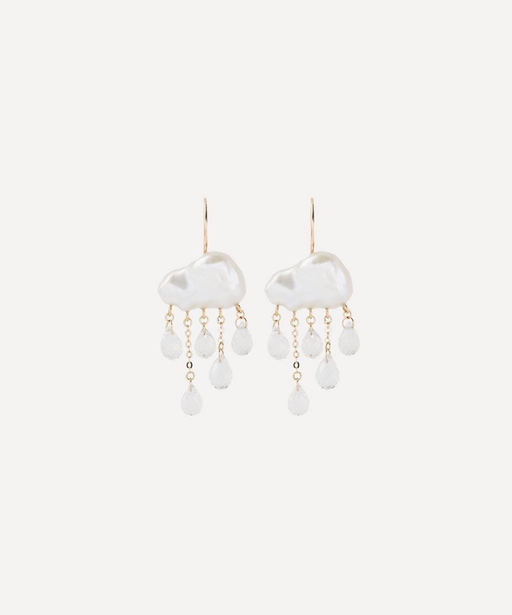 Rachel Quinn 14ct Gold Storm Cloud Pearl Drop Earrings