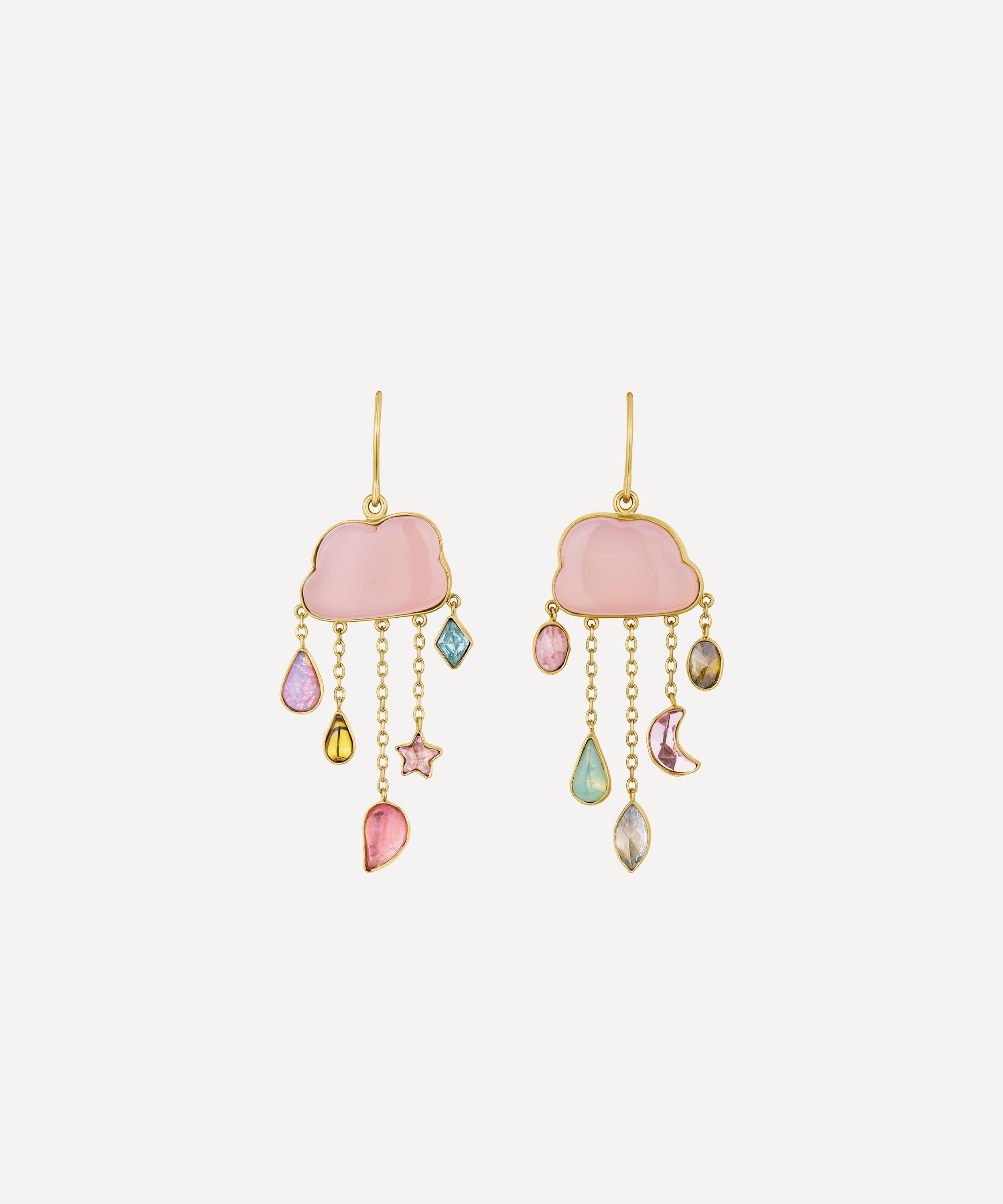 Grainne Morton 18ct Gold - Plated Cloud And Rain Chain Drop Earrings