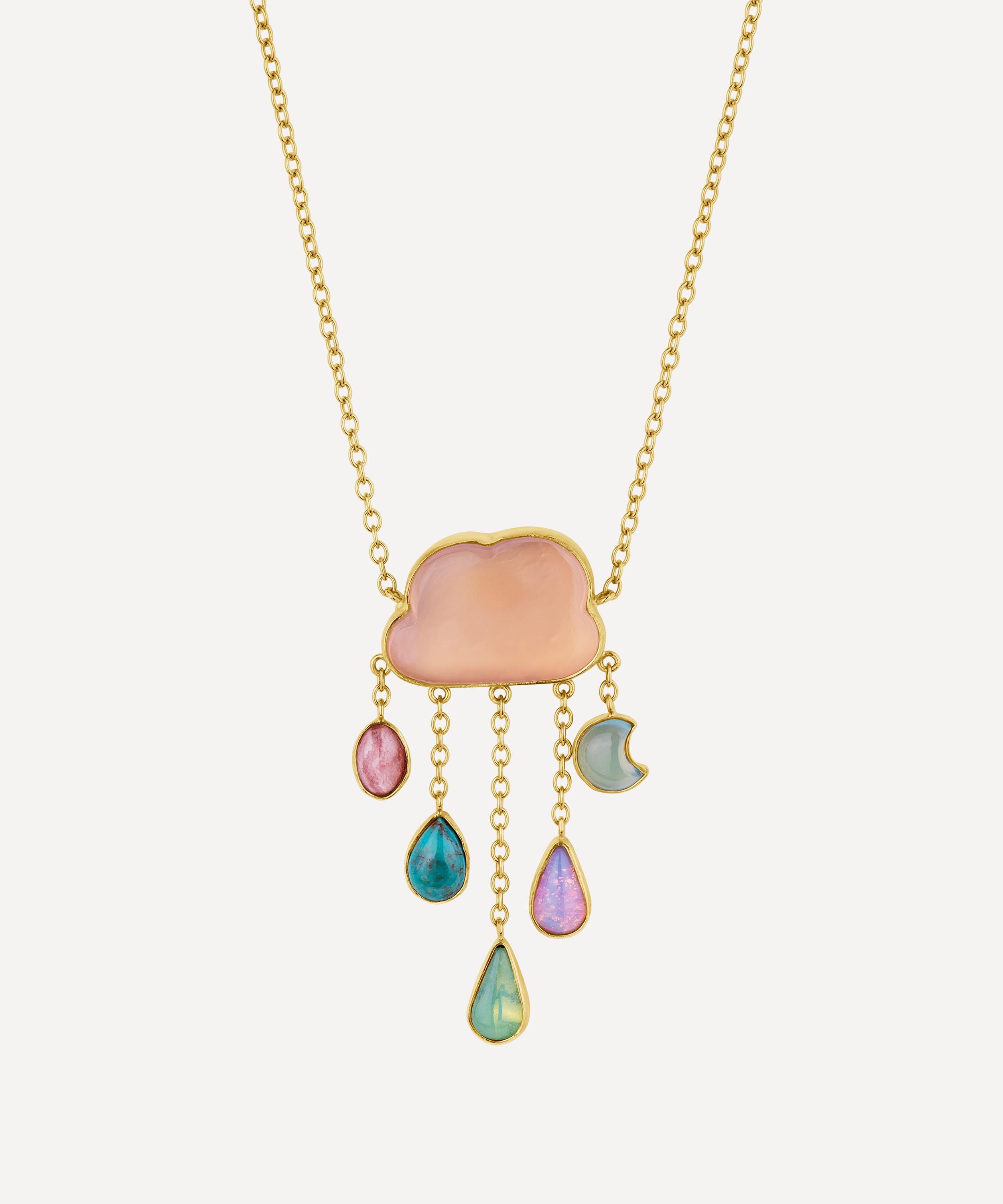 Grainne Morton 18ct Gold - Plated Cloud And Rain Chain Drop Pendant Necklace