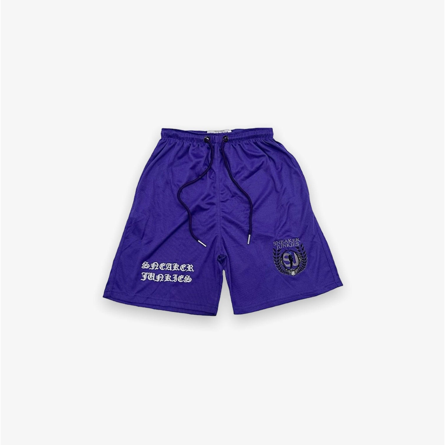 Purple Sneaker Junkies Font Mesh Shorts Purple