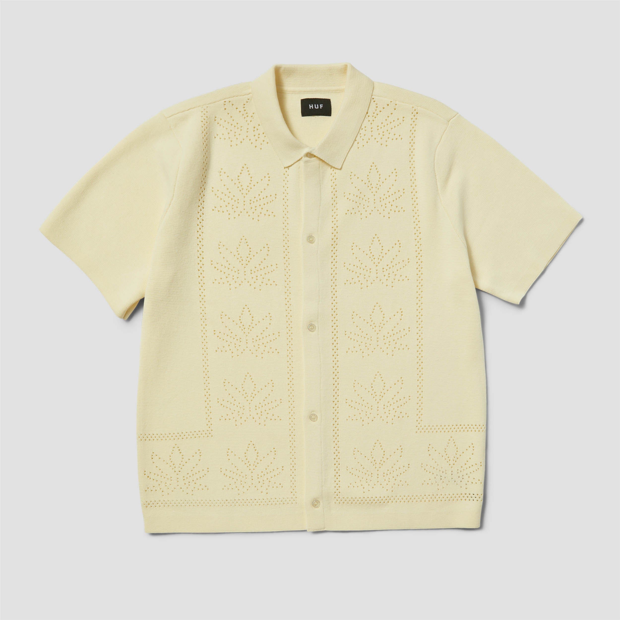 Huf Plantlife Perforated Shortsleeve Knit Top Natural