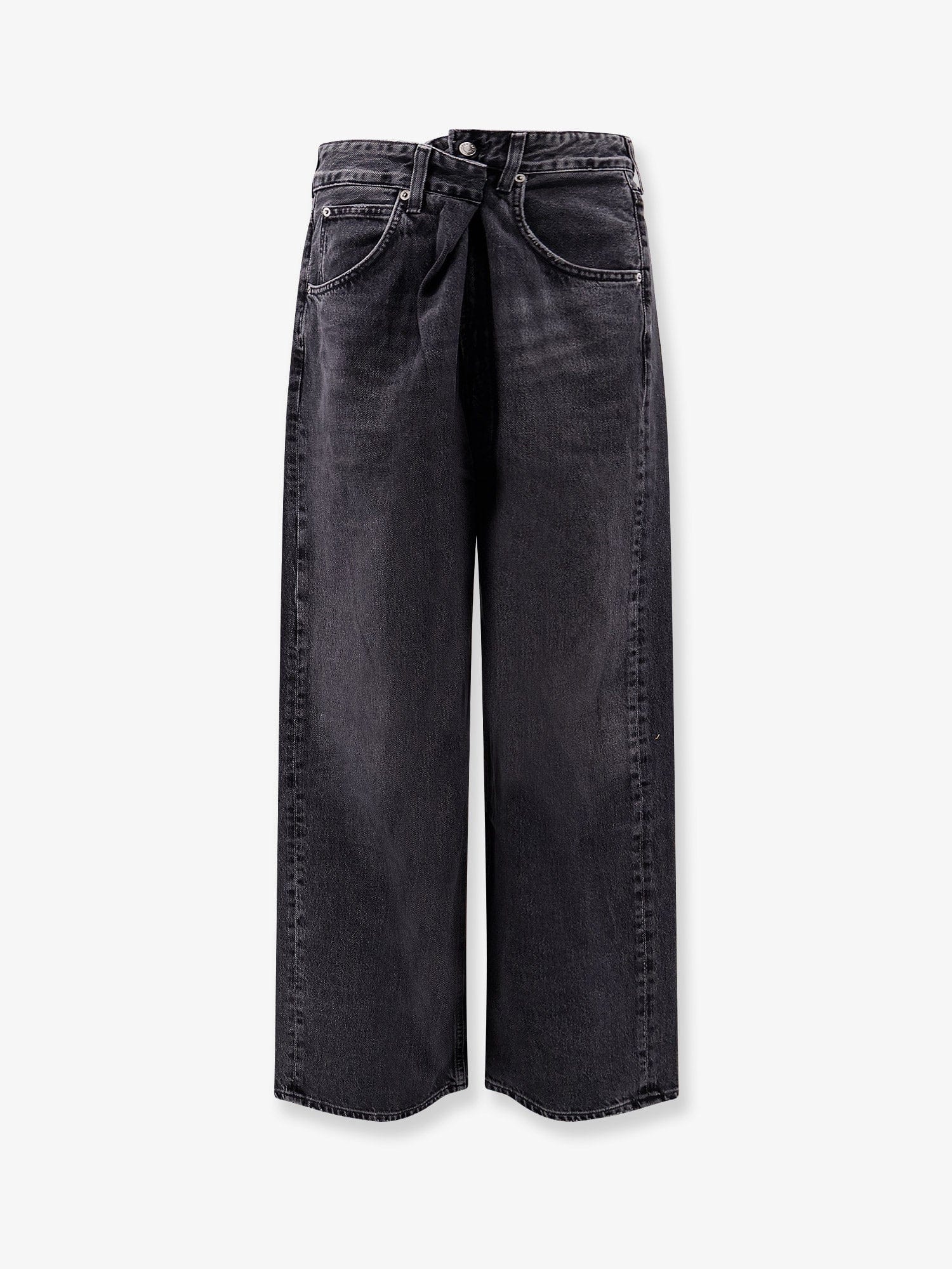 Agolde Vana Fold Jean regenerative black denim trousers