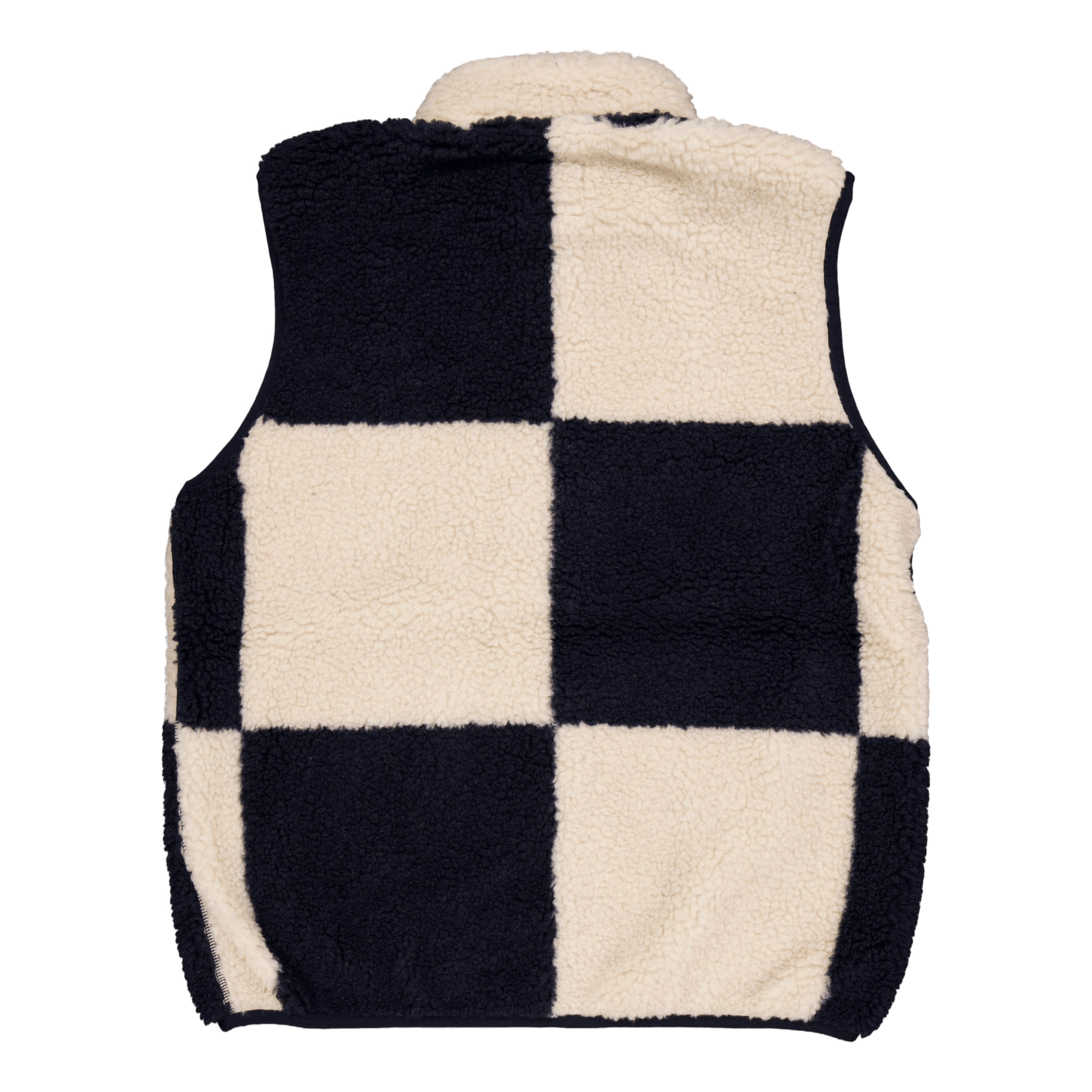 Gramicci Checkered Sherpa Vest Natural / Navy Check