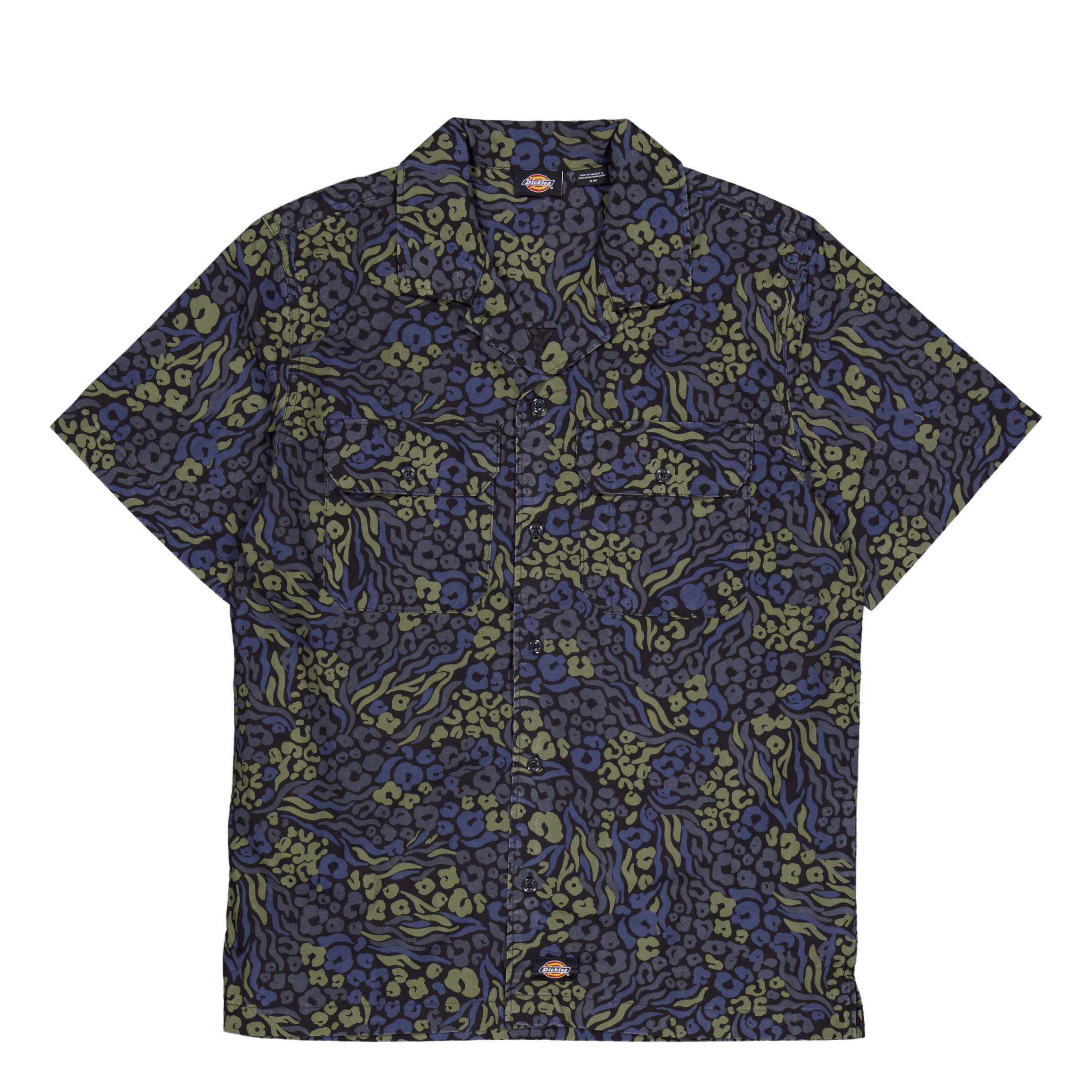 Dickies Short Sleeve Saltville Shirt Hrtg Pnt Cmo Bl