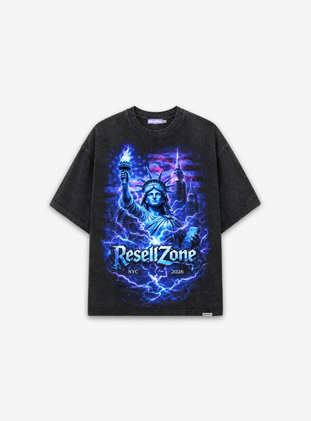 Liberty ResellZone New York Liberty Shockwave T - Shirt Washed Black