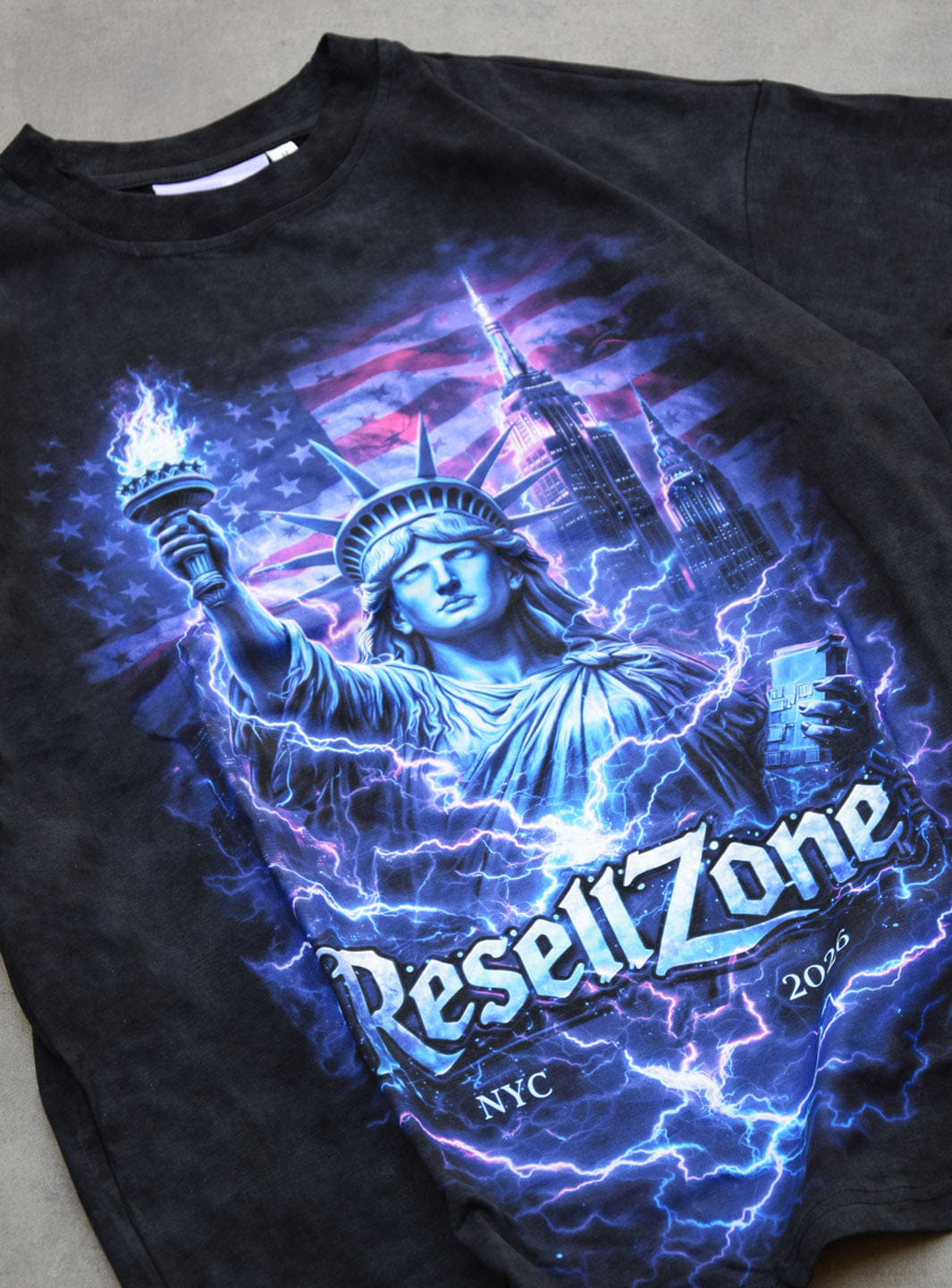 Liberty ResellZone New York Liberty Shockwave T - Shirt Washed Black