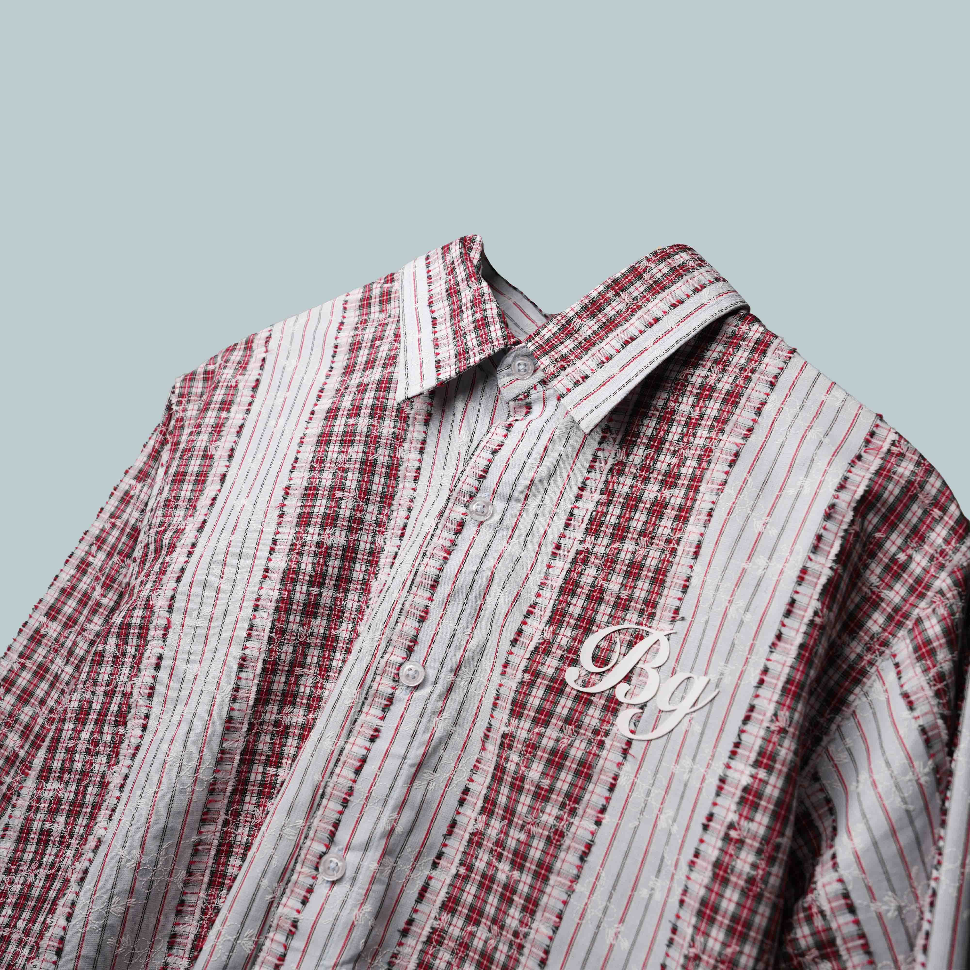And Red Plaid And Petals Shirt