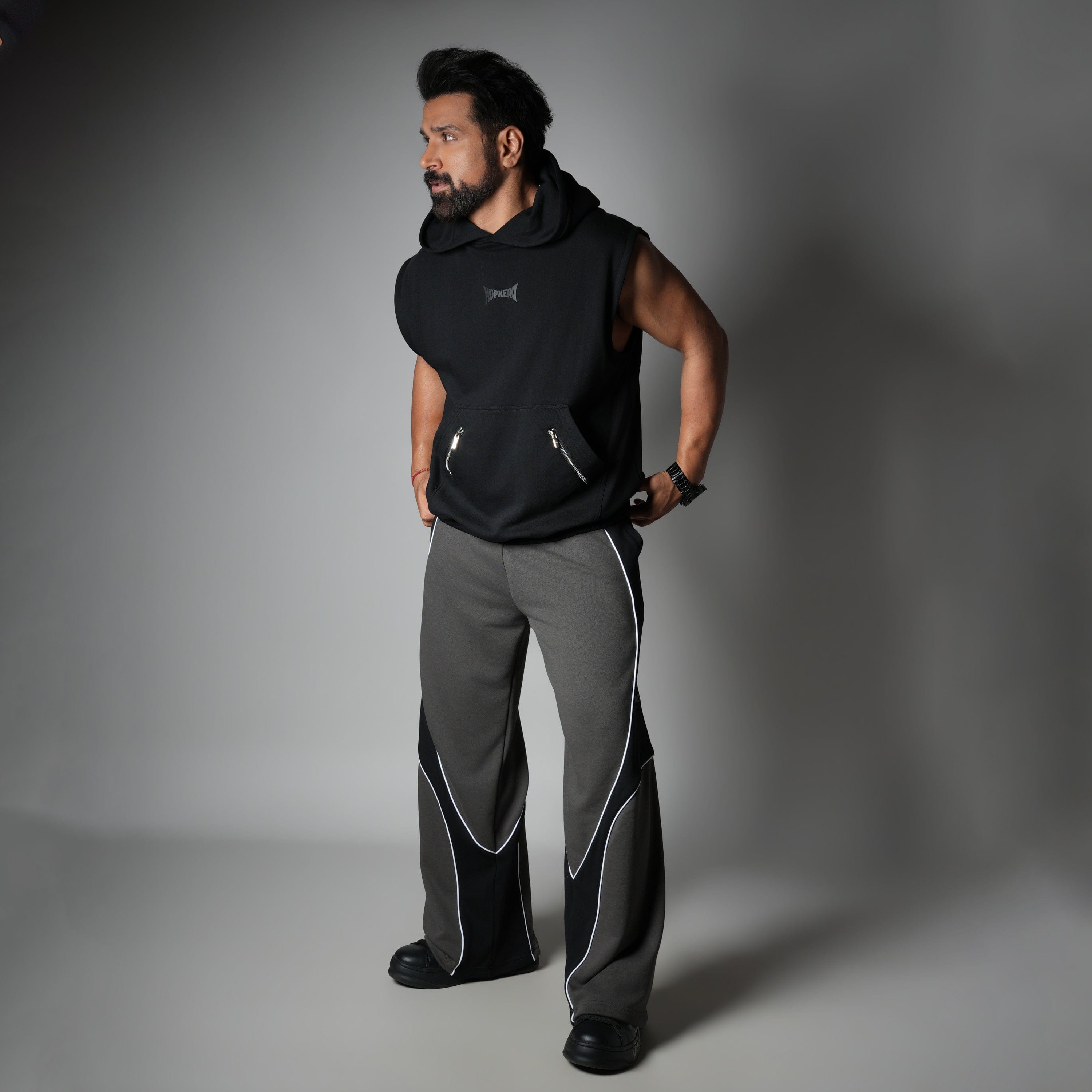 Hophead BLACK AXIS SLEEVELESS HOODIE