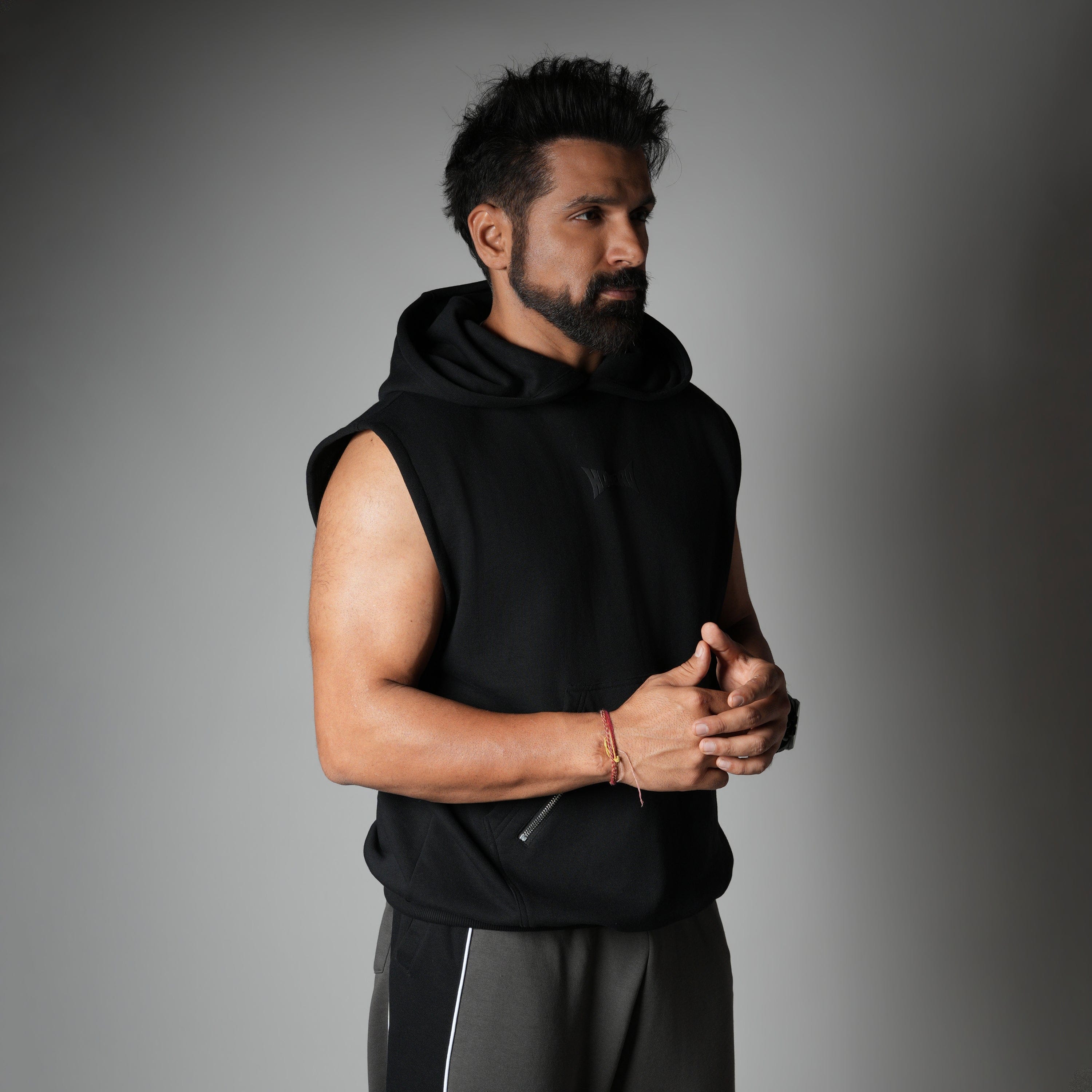 Hophead BLACK AXIS SLEEVELESS HOODIE
