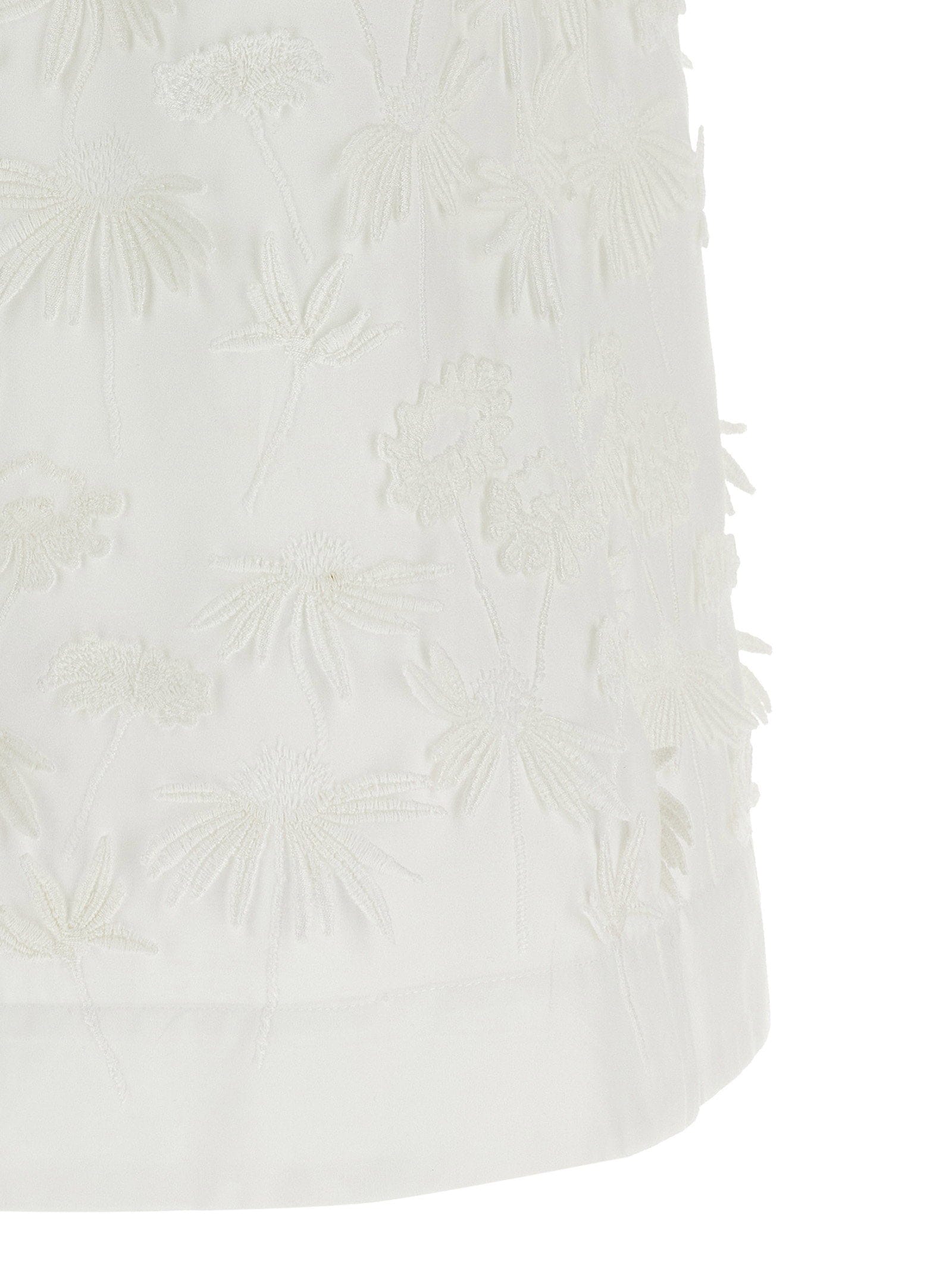 P.A.R.O.S.H. Floral Embroidered Cotton Blouse — White