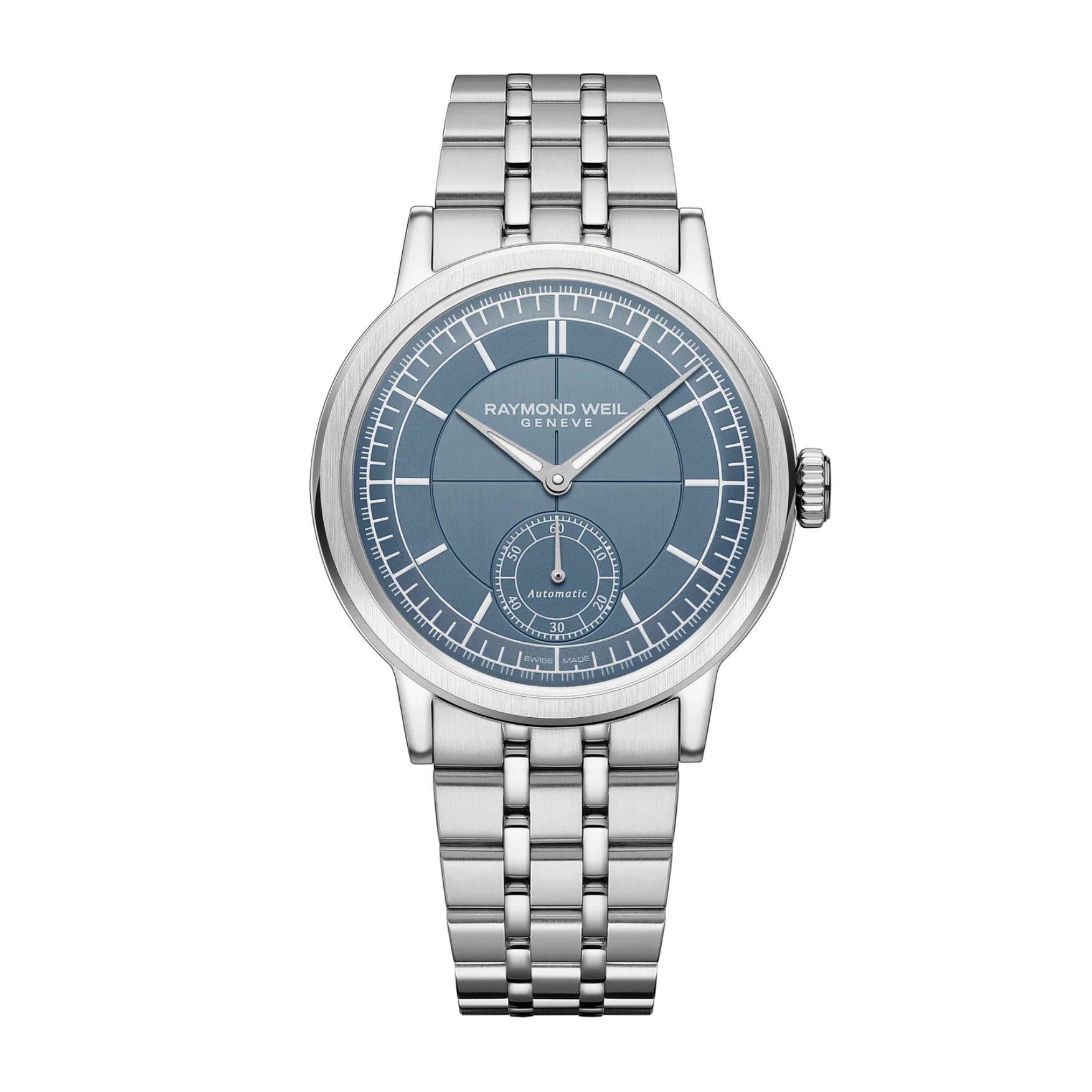 Raymond WEIL MILLESIME MEN'S AUTOMATIC SMALL SECONDS DENIM BLUE DIAL BRACELET WATCH