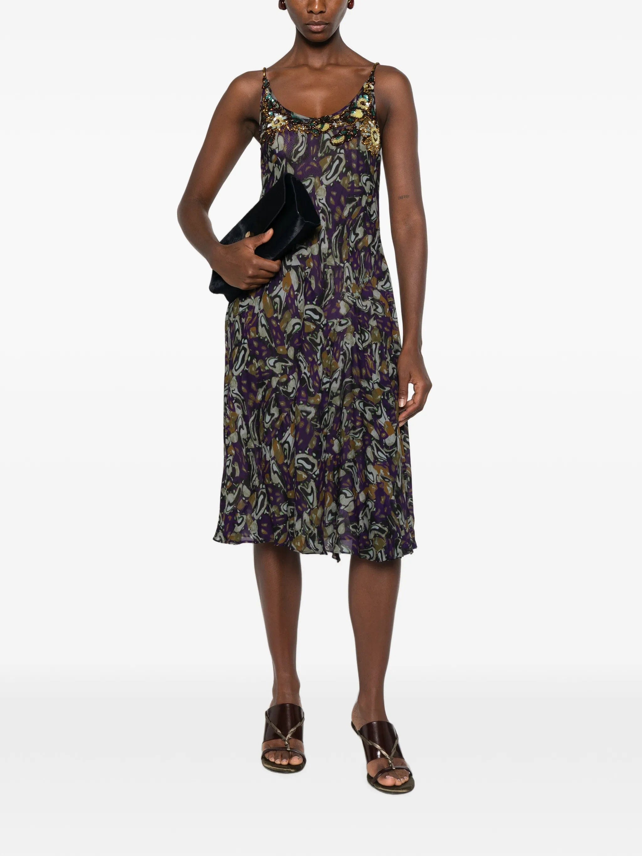 Dries Van Noten bead - embellished midi dress